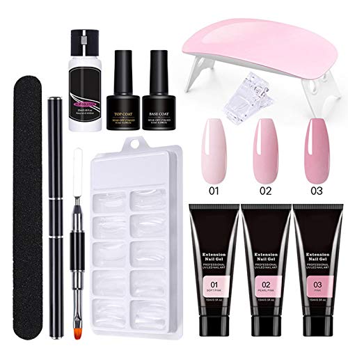 Professional Acrylic Nail Kit with UV Light - Complete Nail Art Supplies Set Including Acrylic Powder, Gel Polish, Glitter & Monomer Liquid for Salon & Home Manicure - Perfect for DIY Nails, Bridal & Party Makeup