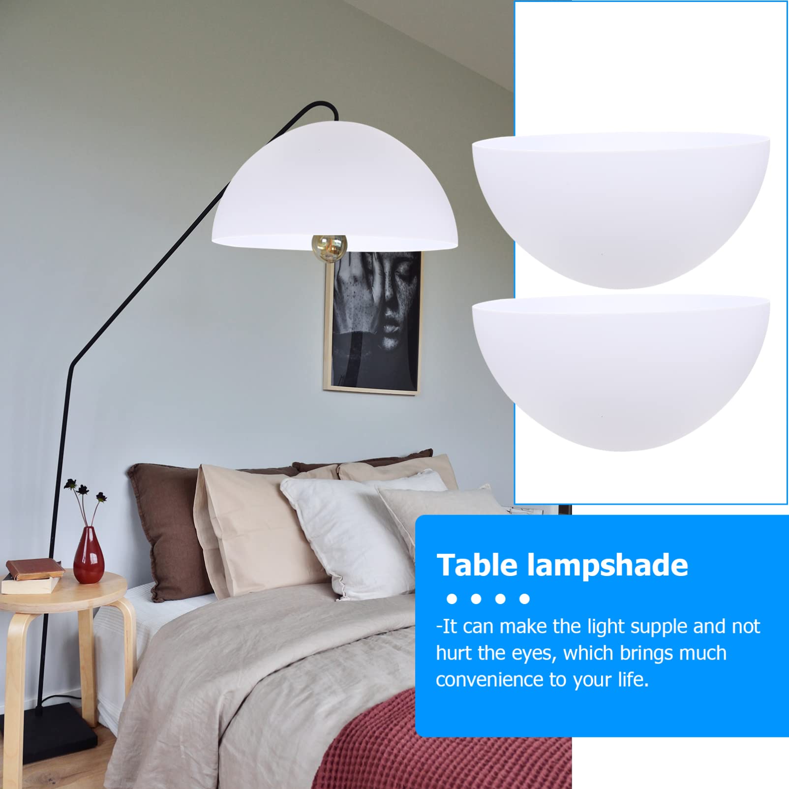 OSALADI 2-Pack Durable Plastic Mushroom Dome Lamp Shades - Ceiling, Floor & Wall Light Fixture Covers - Easy Installation (2 Sets) - Perfect for Living Room, Bedroom & Office Lighting Decor
