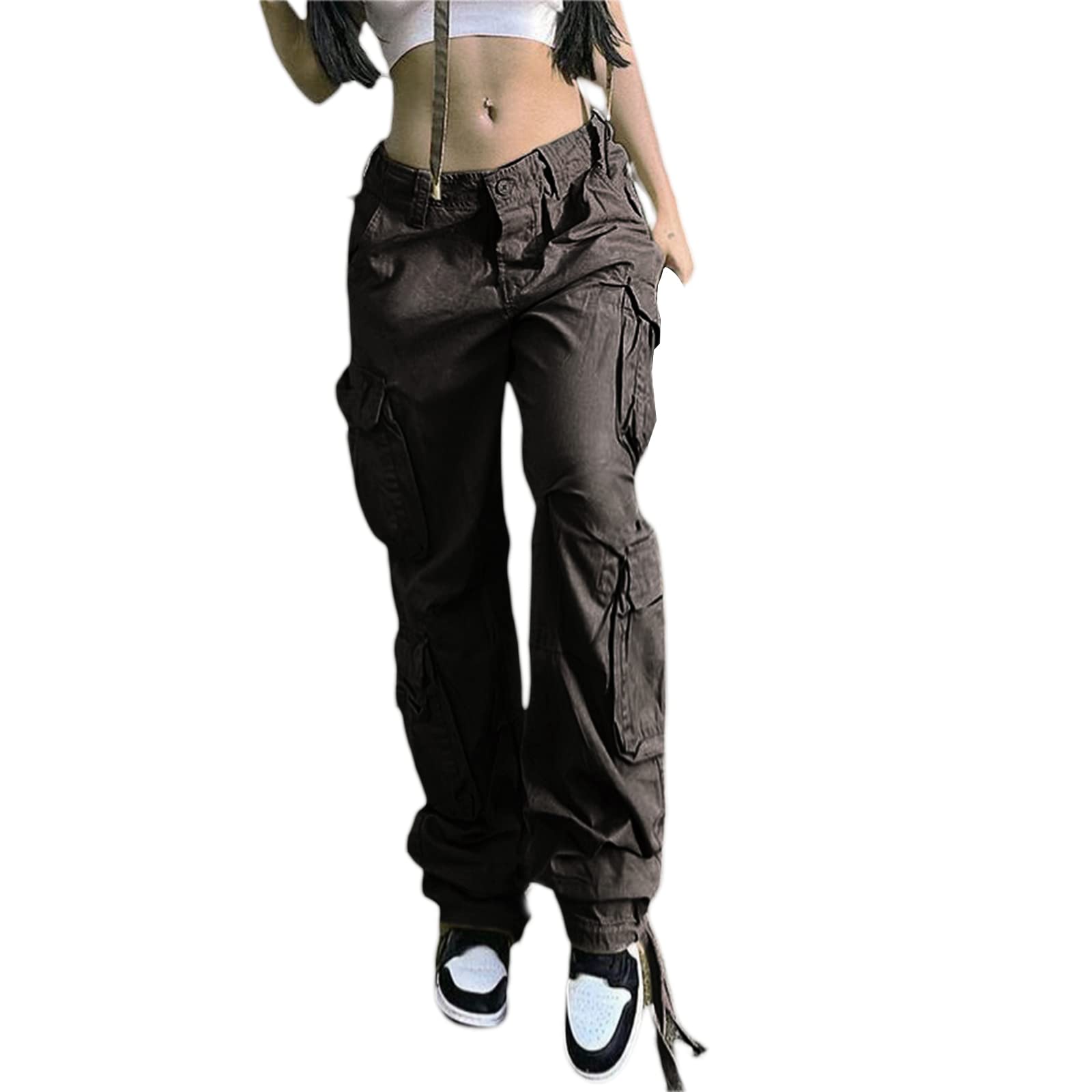Women's Loose Fit Cargo Sweatpants - Wide Leg Hip Hop Joggers with Drawstring Waist | Casual Streetwear for Everyday Wear, Workout & Urban Fashion