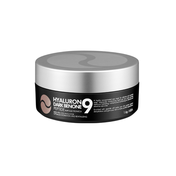 Medi Peel Hyaluron Dark Benone Peptide 9 Ampoule Eye Patch - Hydrating Under Eye Treatment for Dark Circles & Wrinkles | Perfect for Night Care & Travel Skincare Routine