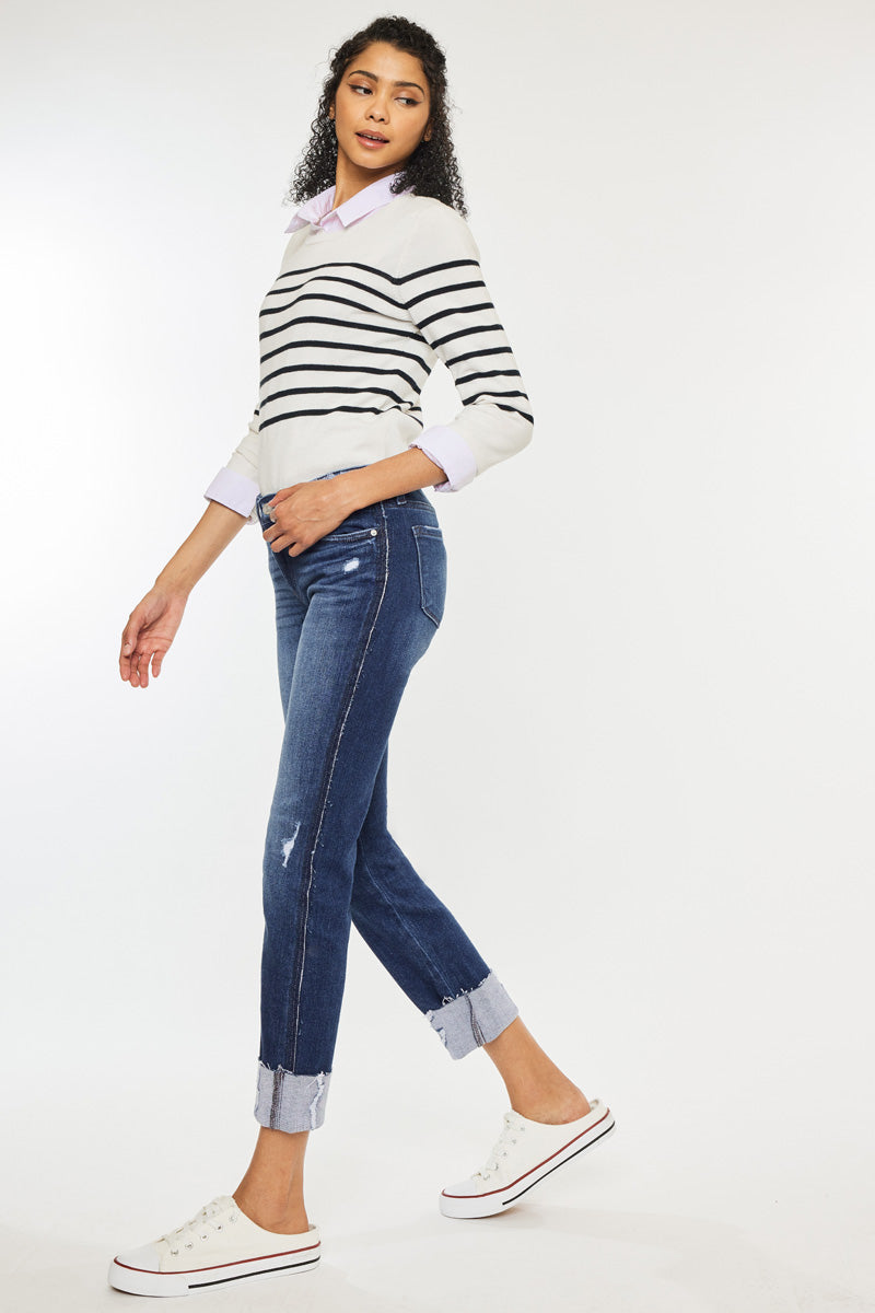 Fallon Mid Rise Slim Straight Leg Jeans for Women - Comfortable Stretch Denim Pants - Perfect for Casual Wear, Office & Everyday Outfits