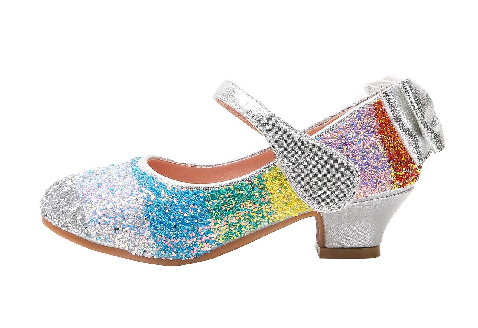 Sparkly Mary Jane Shoes for Girls - Low Heel Princess Dress Pumps for Toddler Kids - Perfect for Weddings, Parties & Special Occasions