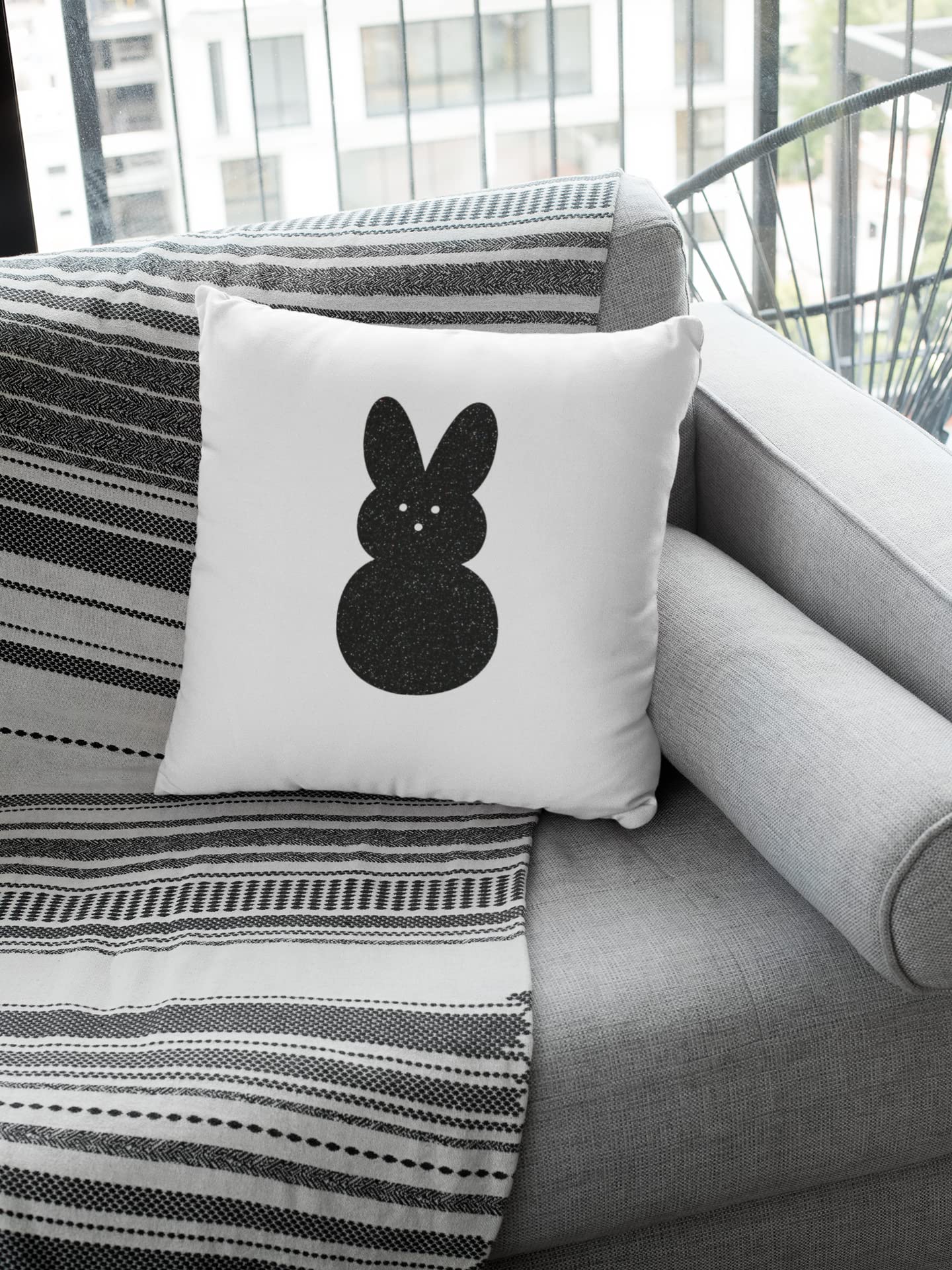 Bunny Iron On Decal - Easter Bunny Heat Transfer Patch for DIY Crafts, Kids Easter Gifts & Apparel Decoration (Blue Glitter) - Perfect for T-Shirts, Tote Bags & Easter DIY Projects