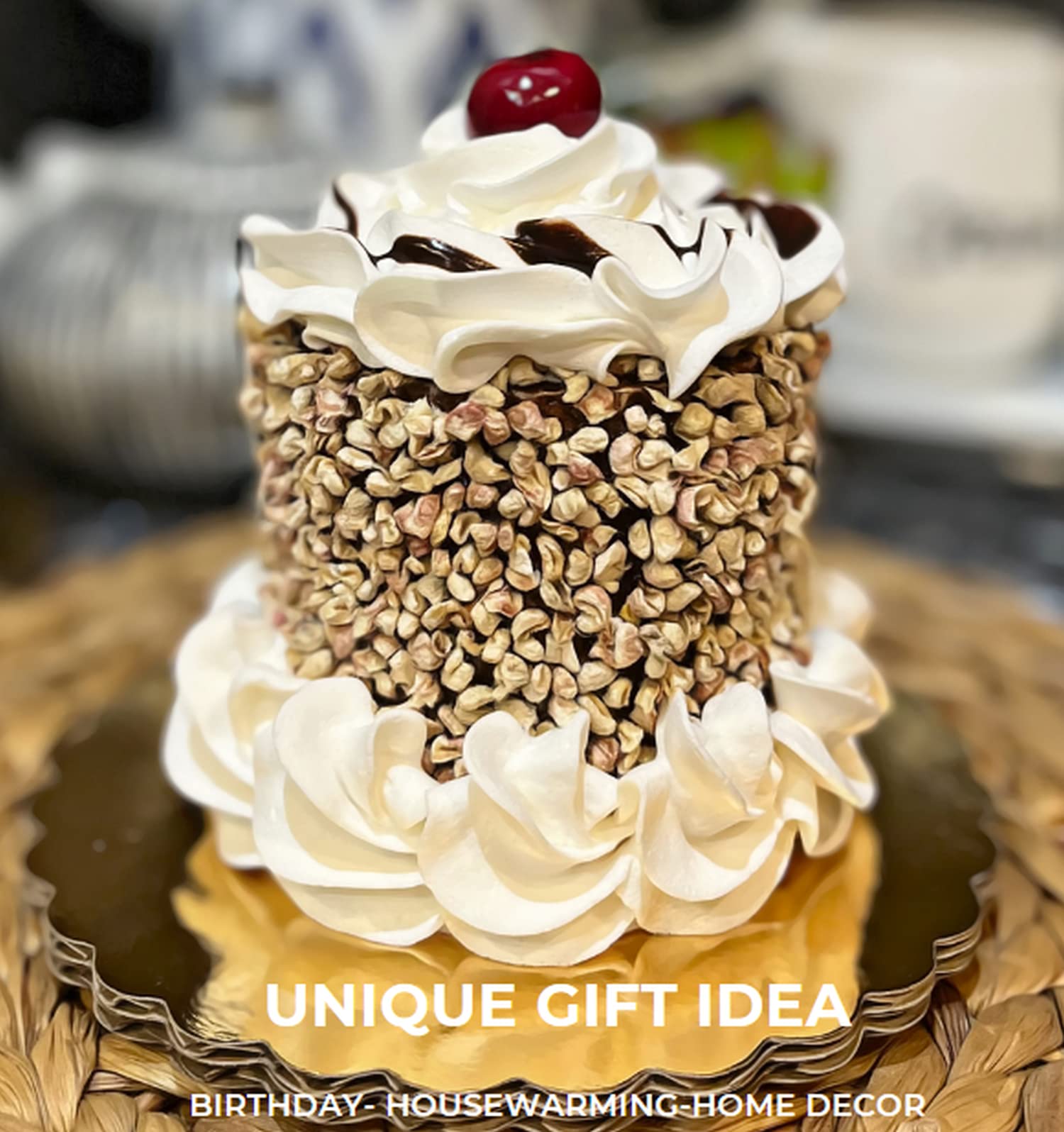 Artificial Cupcakes & Fake Cakes - Lifelike Display Desserts for Home Kitchen Decor - Faux Cake Decorations for Parties & Events - Mini Nutty Butty Fake Food for Dessert Tables, Window Displays & Photography Props