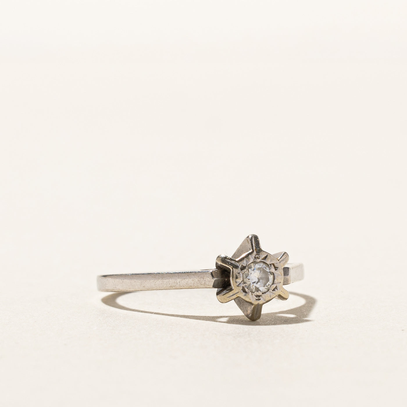 0.09ct Diamond Claw Set Ring - Size 7.25 - Elegant Solitaire Engagement & Wedding Band for Women - Perfect for Proposals, Anniversaries, and Special Occasions