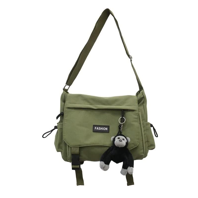Large Capacity Unisex Shoulder Bag - Waterproof Nylon Messenger Bag for Men & Women, Japanese Korean Style Oxford Book Bag - Perfect for School, Work, Travel & Daily Commute