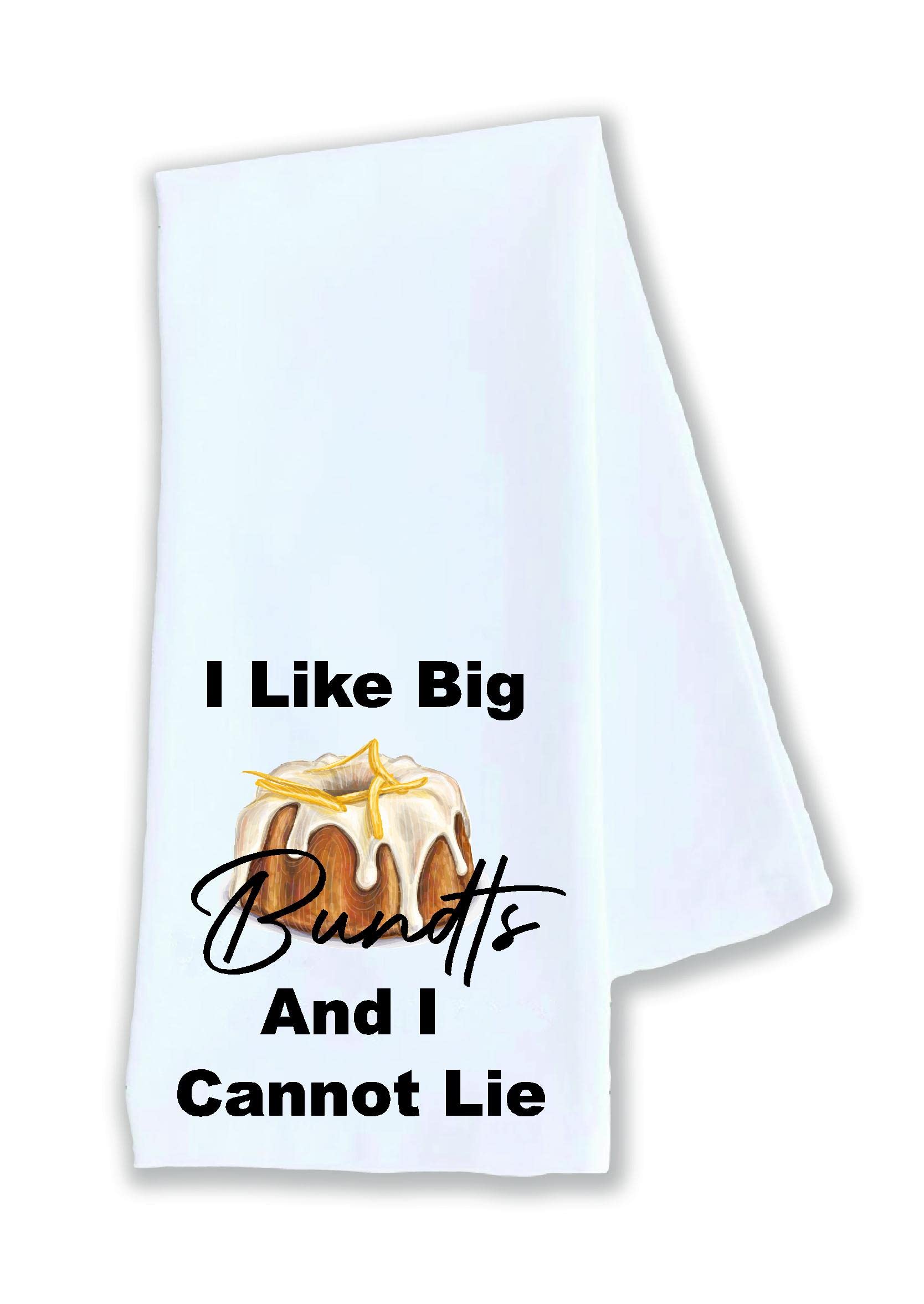 Funny 'I Like Big Bundts' Kitchen Dish Towel - 100% Cotton Cute Bathroom & Kitchen Decor Drying Cloth - Perfect for Baking, Dish Drying & Funny Gift Idea