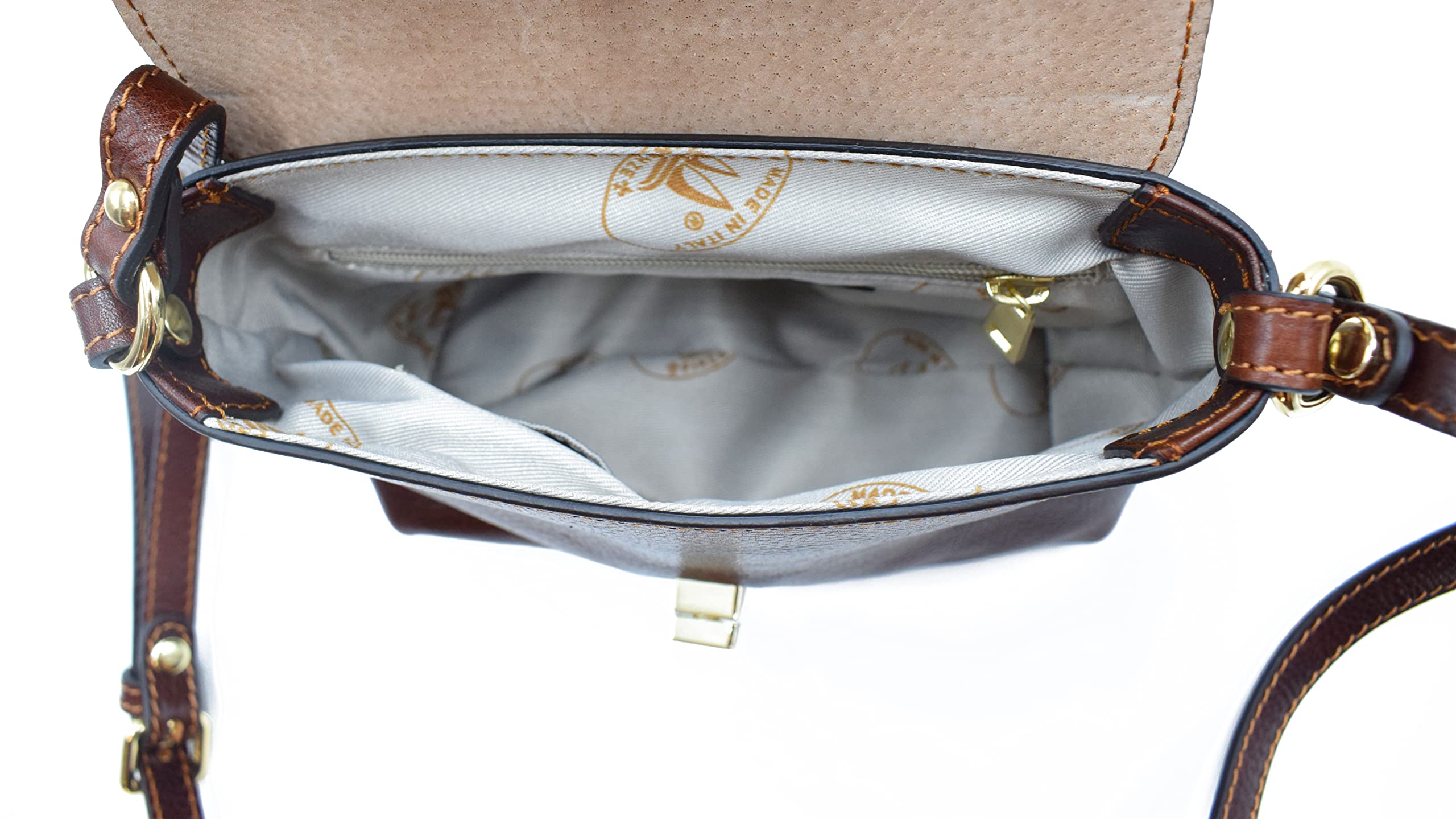 D&D Madrid Leather Crossbody Bag (Brown) - Stylish & Durable for Travel, Work & Everyday Use