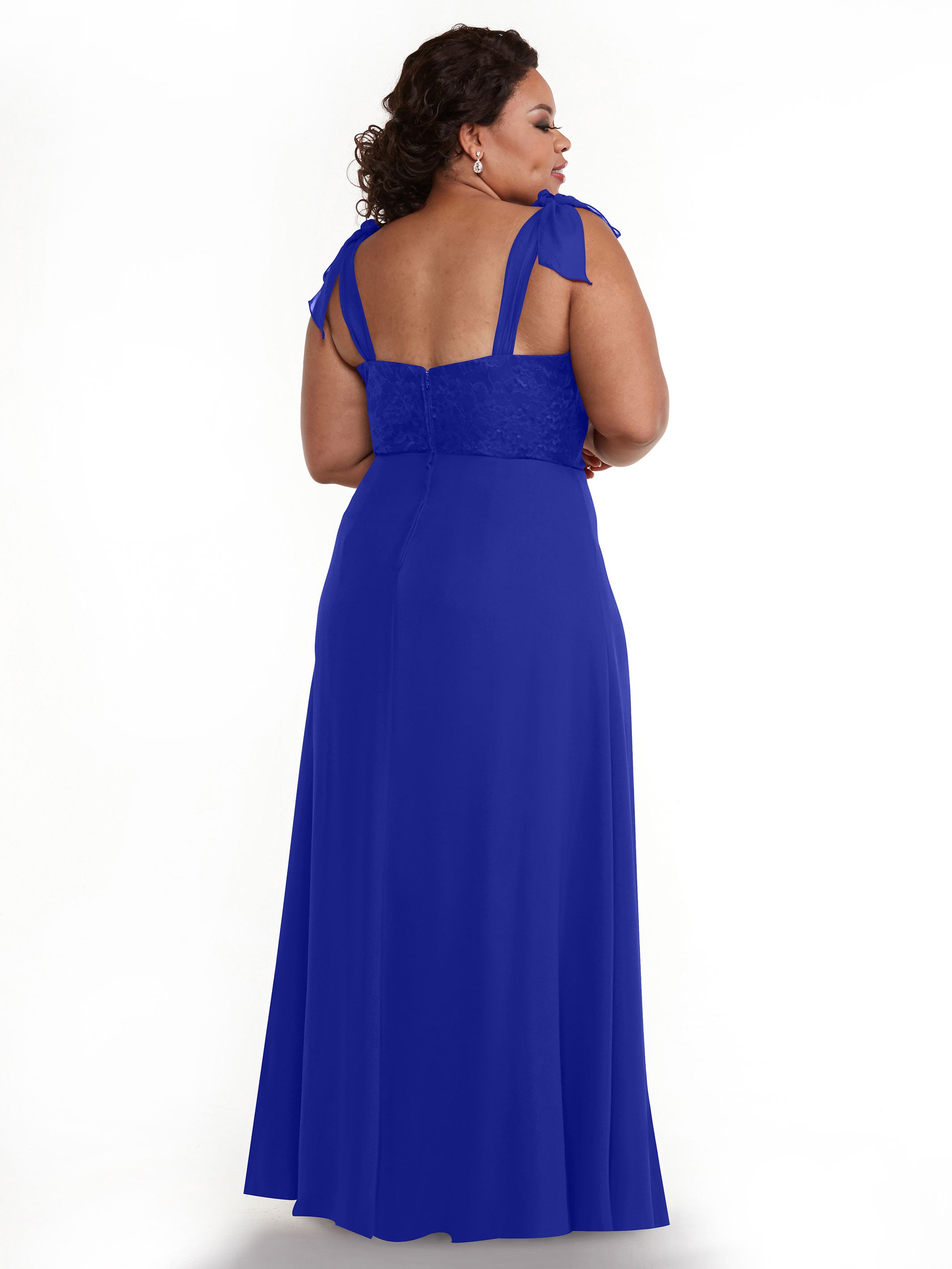 Elegant A-Line Bridesmaid Dress with Lace Bodice & Tulle Ribbon Straps - Perfect for Weddings, Formal Events & Special Occasions