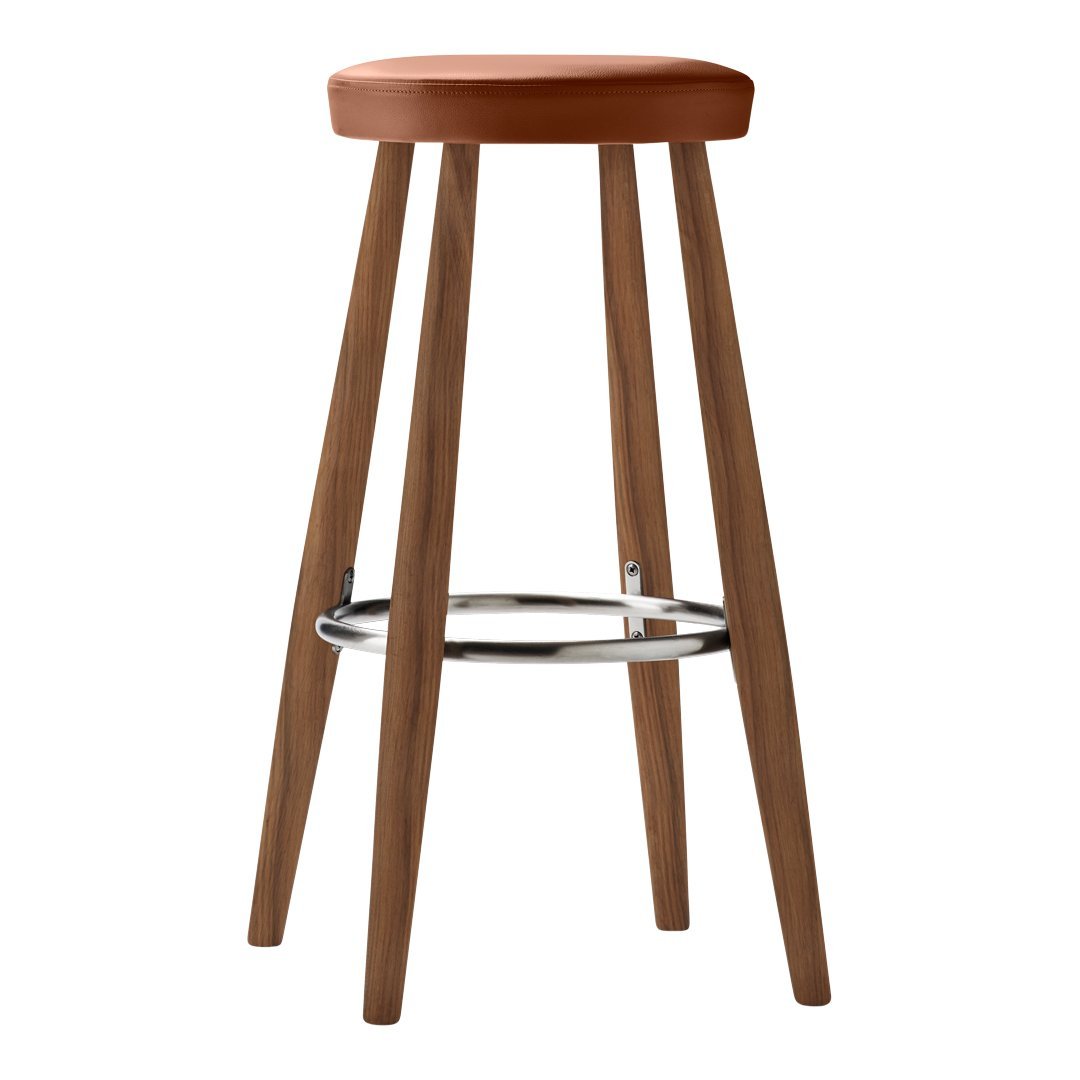 Wegner CH56 Bar Stool - Modern Wooden Counter Height Stool with Upholstered Seat - Perfect for Kitchen Island, Breakfast Bar & Home Decor