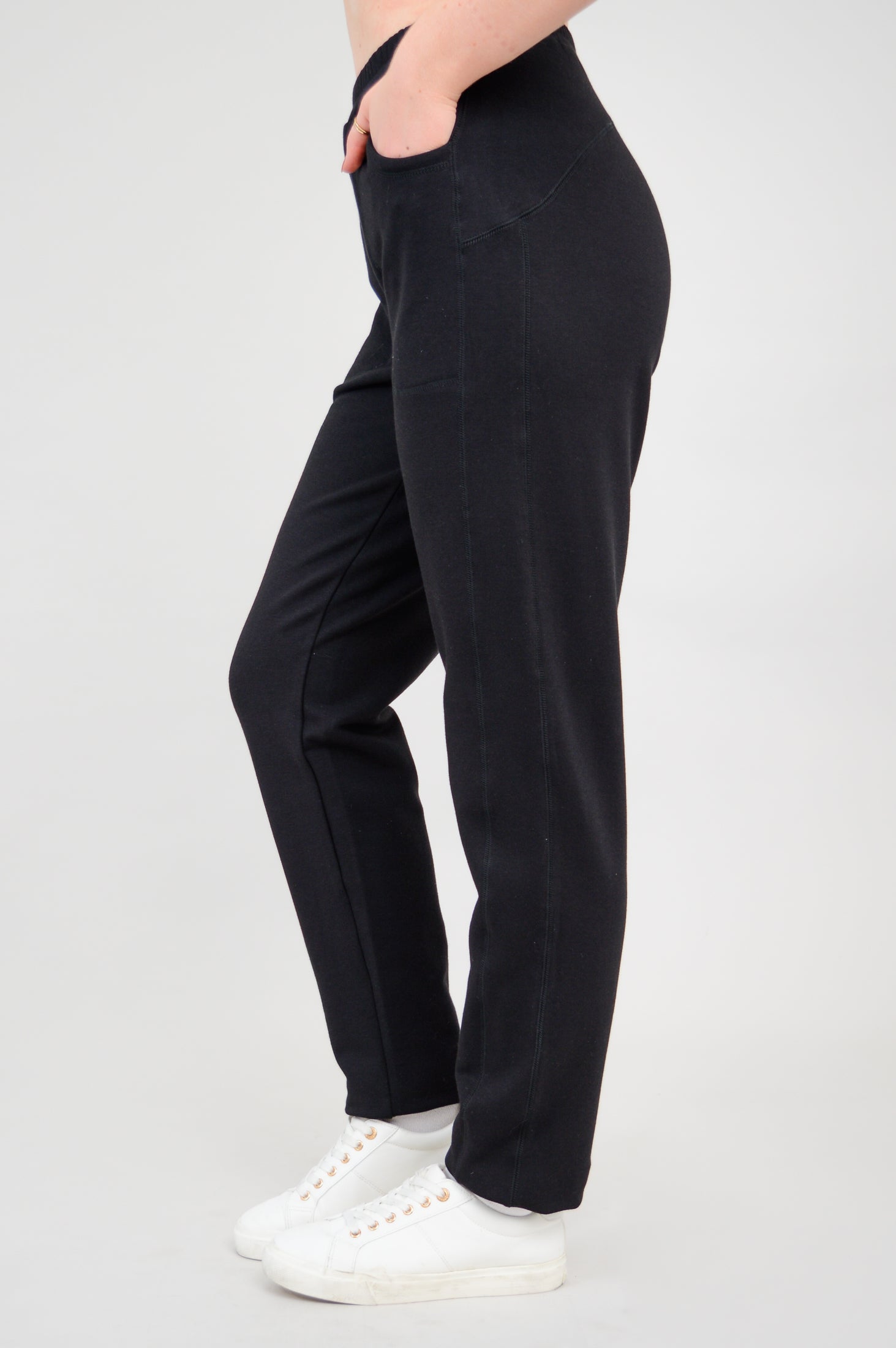 Christine Women's Bamboo Fleece Pants - Soft & Comfortable Black Lounge Pants for Relaxing at Home, Yoga & Sleepwear
