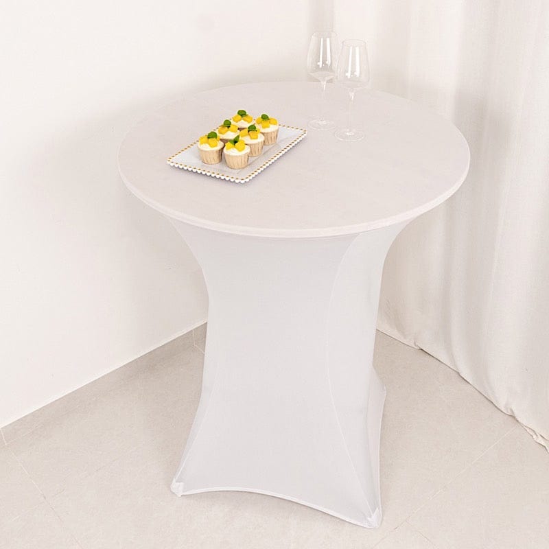 36 Elegant Spandex Cocktail Table Covers - High Top Style Stretch Tablecloths for Round Tables - Perfect for Weddings, Parties & Home Decor