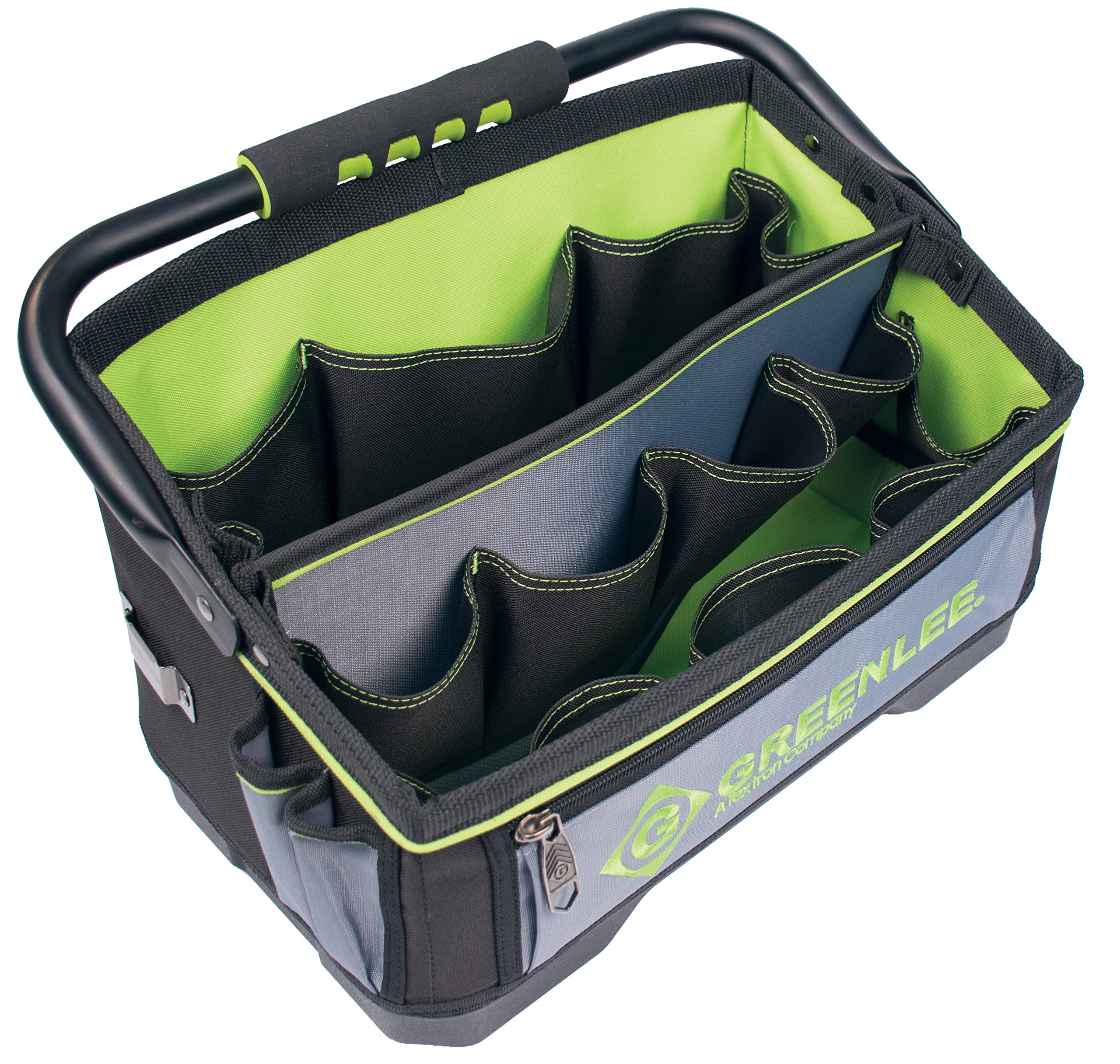 Greenlee 0158-25 Heavy Duty 16-Inch Open Tool Tote Bag for Electricians & Contractors - Durable Tool Storage for Job Sites & Workshops