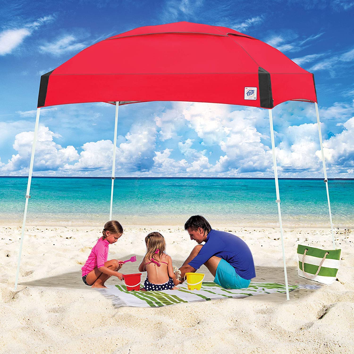 E-Z UP Dome Instant Shelter Canopy 10x10 Feet - Portable Pop Up Tent for Outdoor Events, Camping, Beach, and Farmers Market - Limeade Green