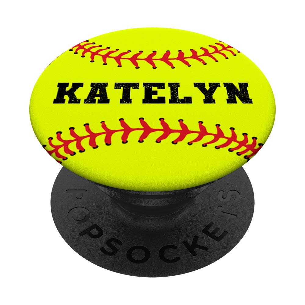 Personalized KATELYN Softball Catcher & Pitcher Name PopSockets Phone Grip Stand - Custom Baseball Gift for Players & Fans - Perfect for Games, Practice & Everyday Use