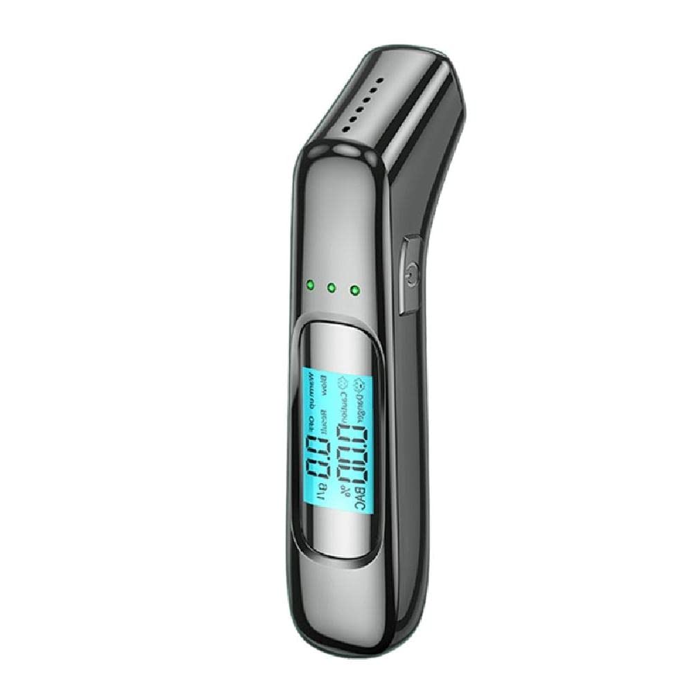 Professional Quick Response Contactless Alcohol Breathalyzer - Digital Display Drunk Driving Detector, Portable Mini Keychain Breath Tester with Disposable Mouthpieces for Men | Perfect for Parties, Bars & Road Safety Checks