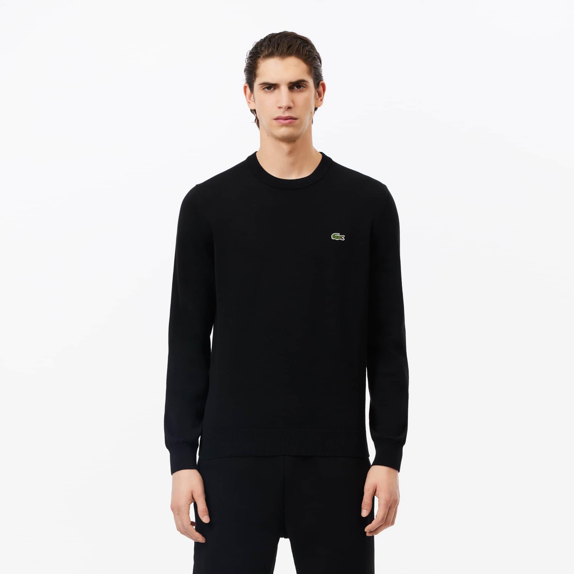 Lacoste Men's Knitted Jumper Sweater - Classic Cotton Pullover for Casual Wear, Office & Winter Outfits | Slim Fit Comfortable Crewneck Top