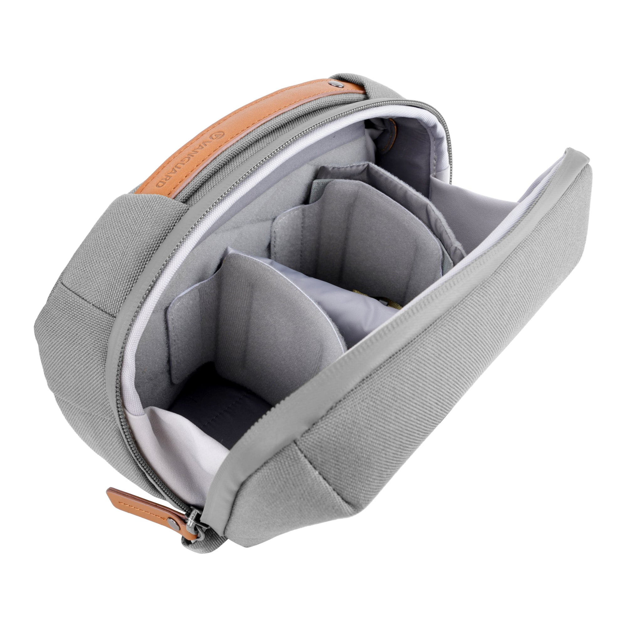 VEO City CB24 GY Crossbody Camera Bag for Women & Men - Compact DSLR/SLR Shoulder Bag - Waterproof Gray Camera Case for Travel, Hiking & Everyday Use