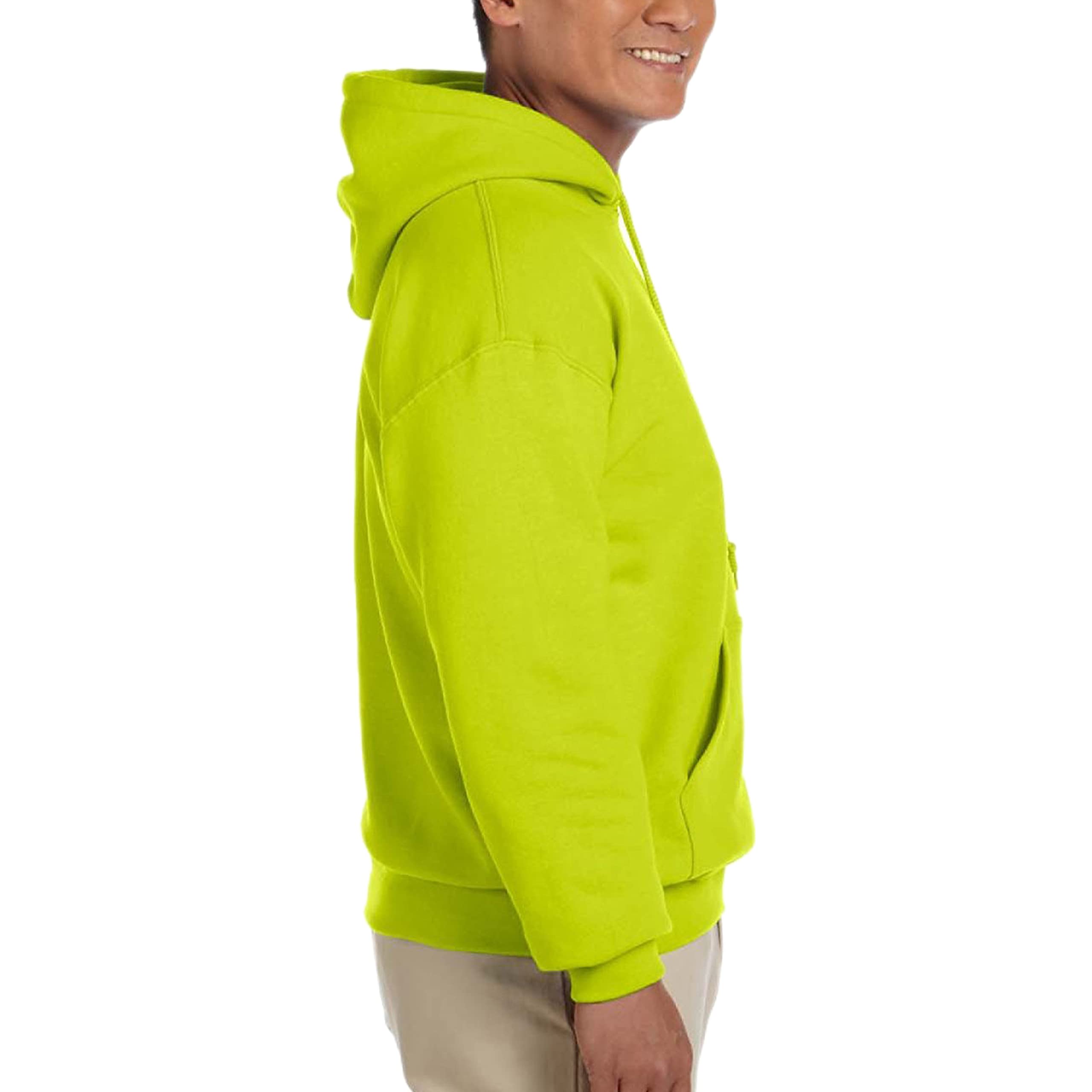Gildan Men's Heavy Blend Hooded Sweatshirt - Safety Green | Comfortable Cotton Pullover Hoodie for Casual Wear, Work & Outdoor Activities