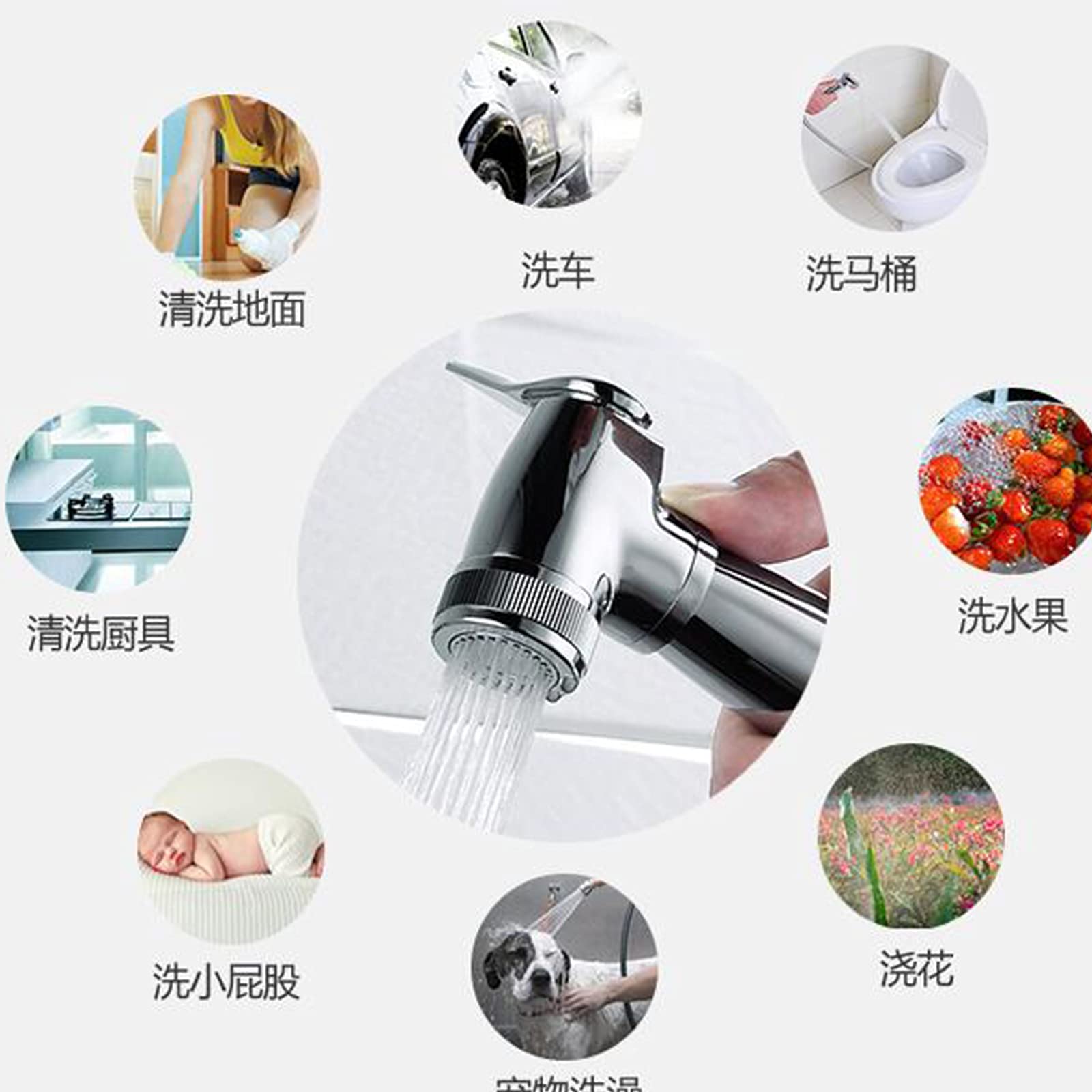 Hot & Cold Water Handheld Sprayer - Brass Chrome Diaper Sprayer with Temperature Control for Toilet | Leak-Free Design | Perfect for Cloth Diaper Cleaning, Pet Bathing & Household Cleaning Tasks