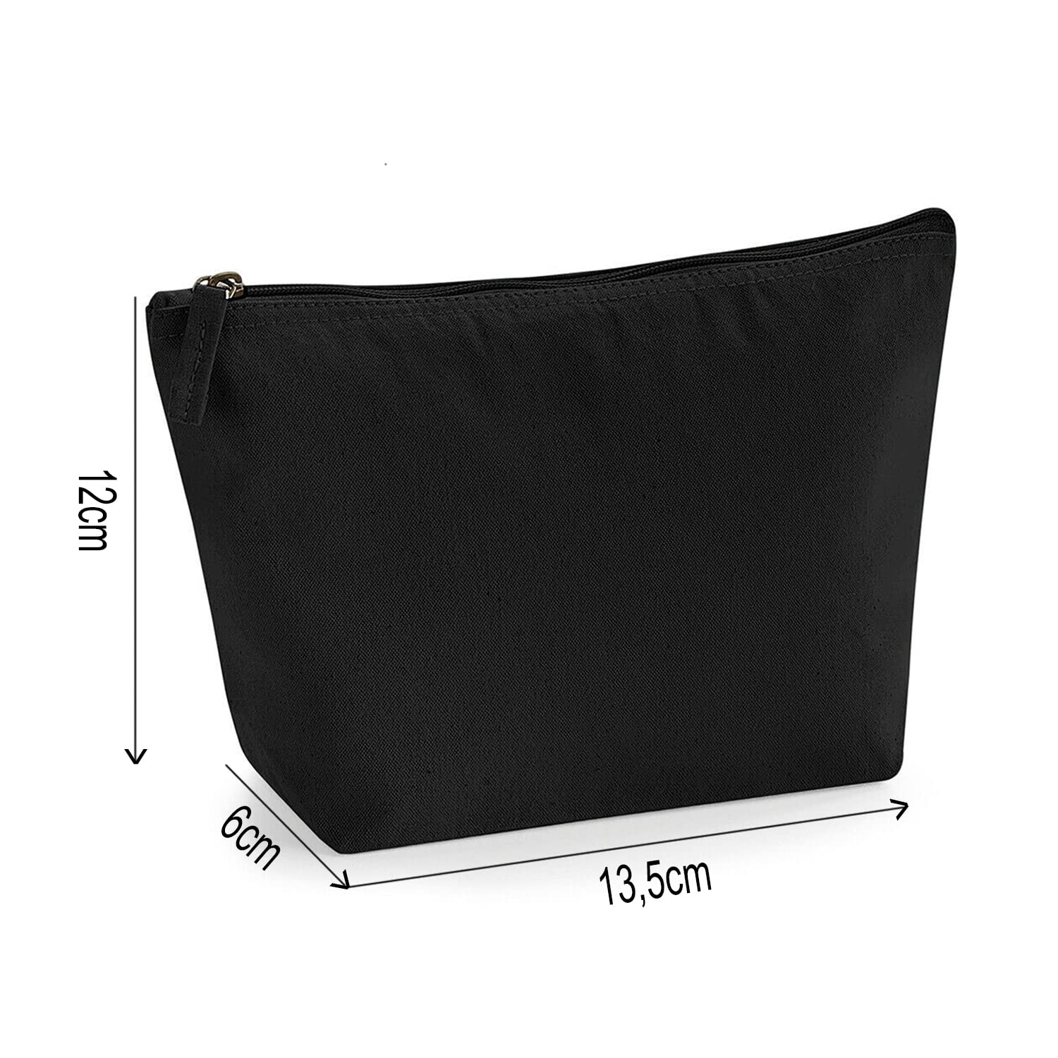 Personalized Heart Initial Makeup Bag - Small Black Cosmetic Pouch with White Film Design - Perfect for Travel, Gym & Daily Essentials Storage