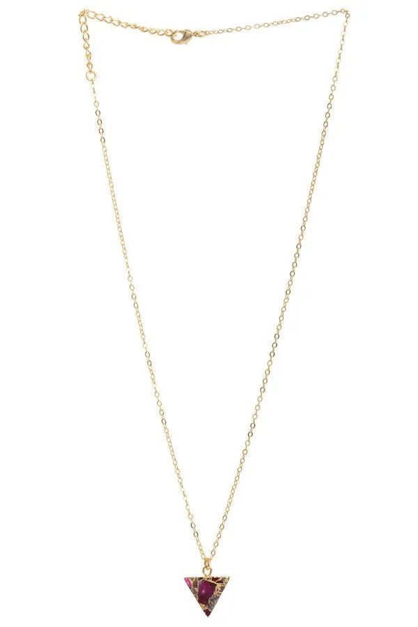 Mojave Triangle Mini Earring and Necklace Set - Dainty Gold Jewelry for Women, Minimalist Geometric Necklace and Earrings Set - Perfect for Everyday Wear, Date Night, and Gifts