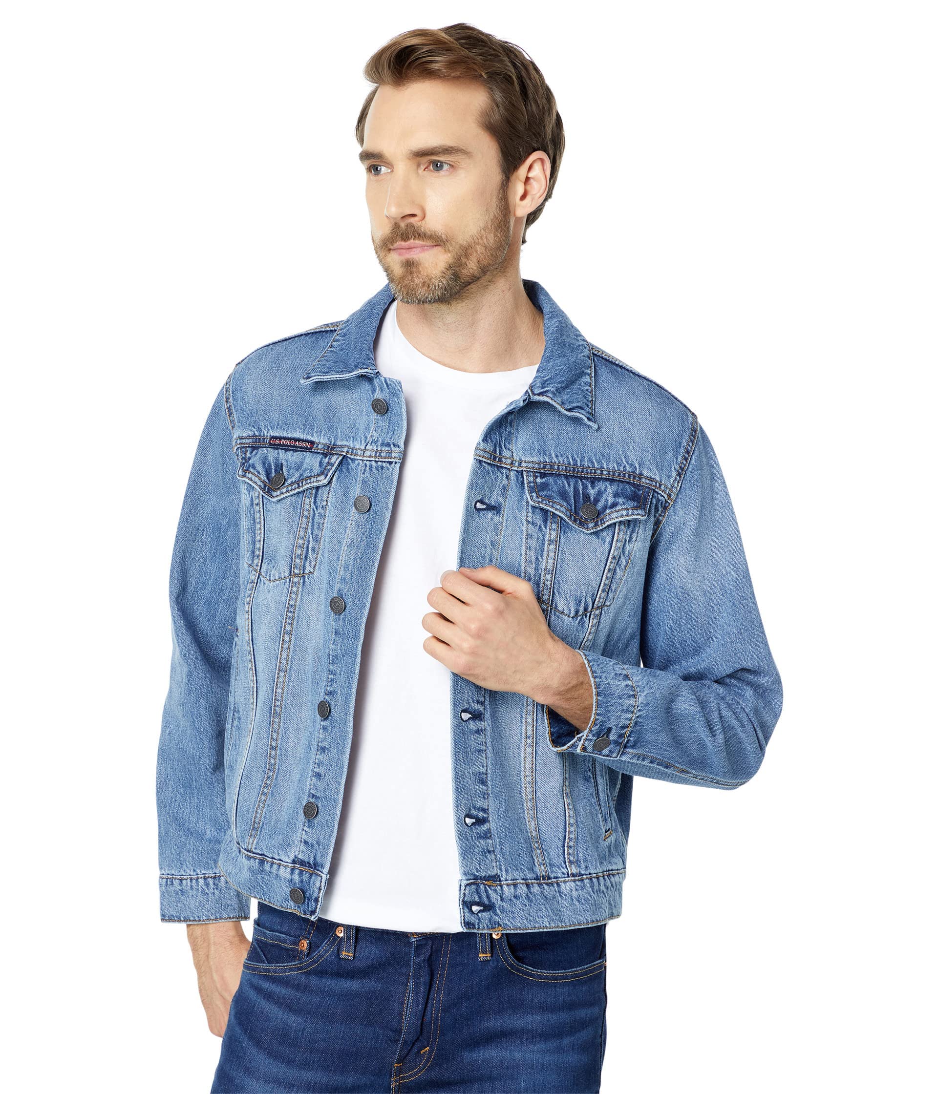 U.S. POLO ASSN. Men's Classic Rigid Denim Jacket - Stylish Casual Outerwear for Everyday Wear & Outdoor Activities