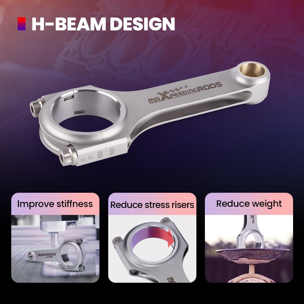High-Performance maXpeedingrods H-Beam Engine Connecting Rods for Toyota Celica 2.0L 3SGTE 3S-GTE MR2 - Includes 3/8