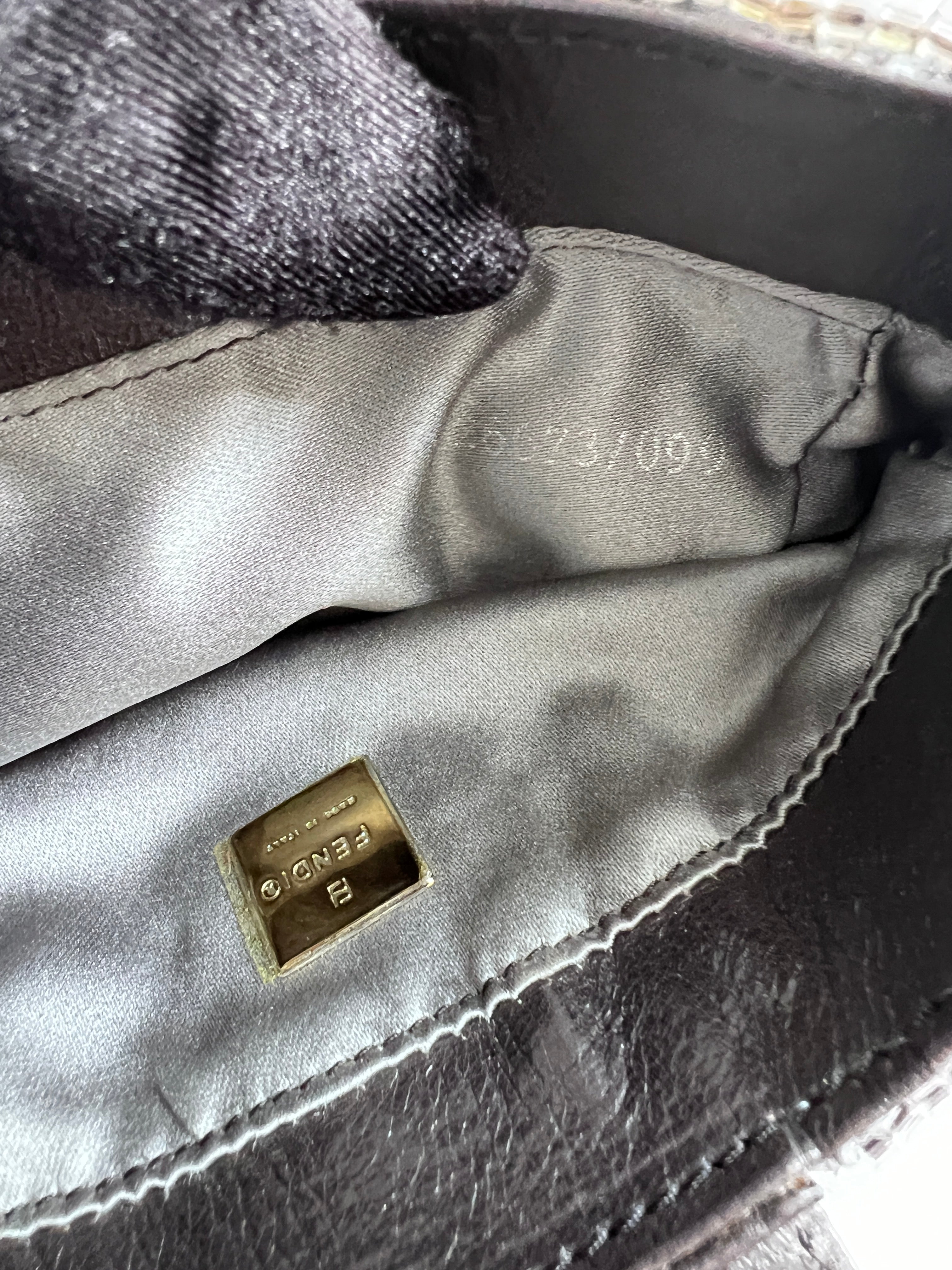 Vintage Fendi Silver Sequin Croissant Bag - Luxury Evening Clutch for Parties, Weddings & Special Occasions
