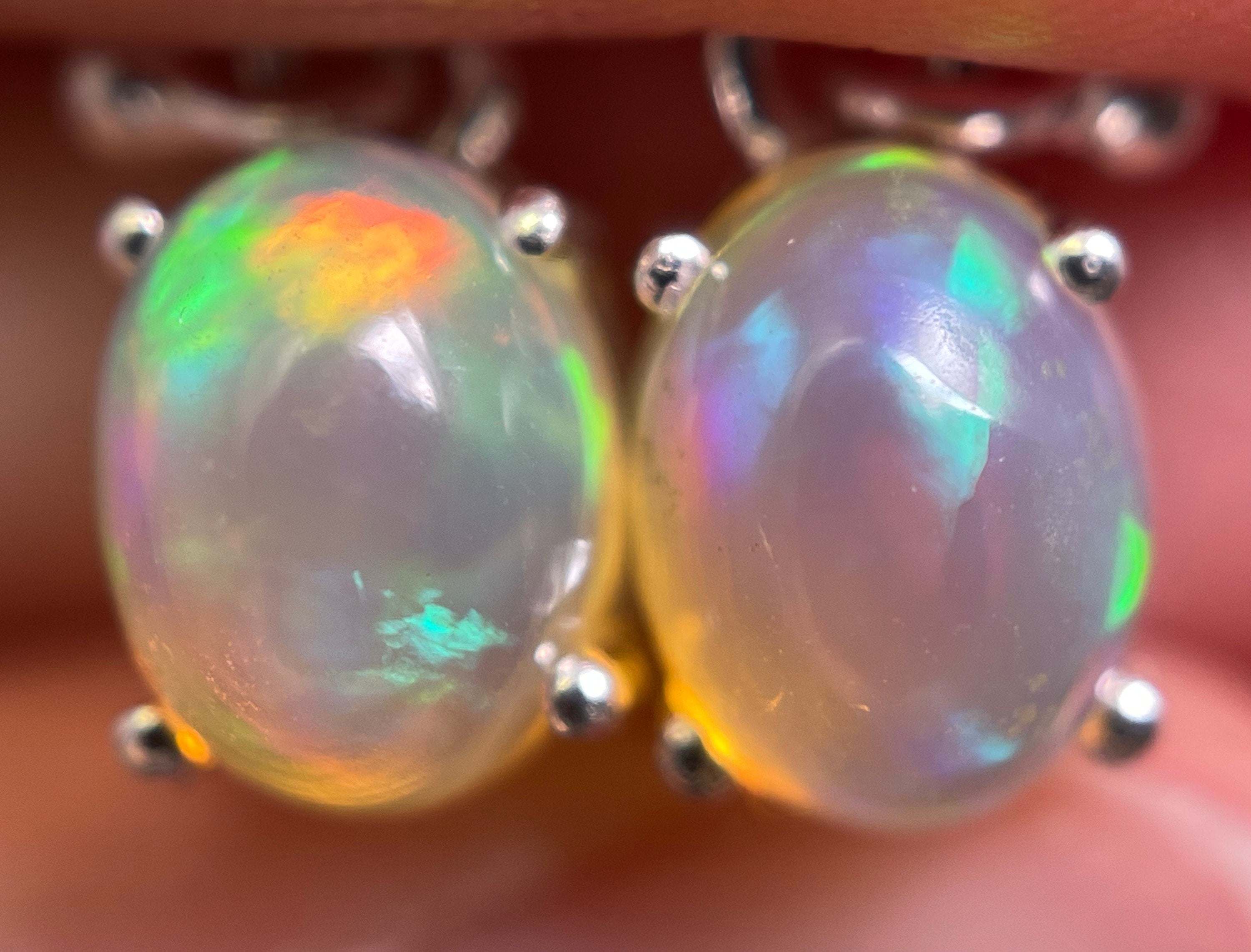 Opal Earrings Sterling Silver Dangle Drop - Welo Opal Birthstone Jewelry for Women | Perfect Gift for Birthday, Anniversary & Special Occasions