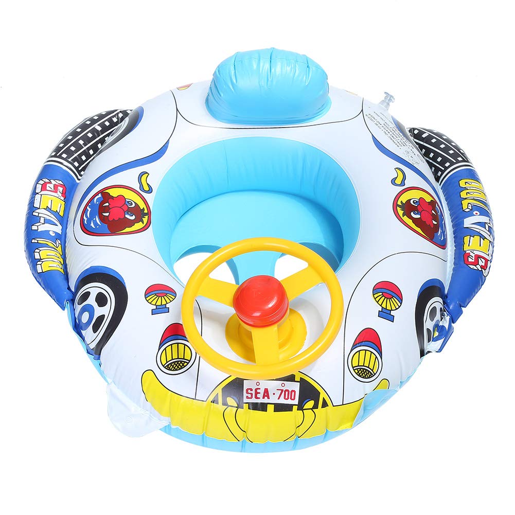 Cute Cartoon Kids Swimming Float Seat Boat - Inflatable Pool Float for Toddlers & Babies - Water Swim Ring Toy for Safe Swimming & Playtime - Perfect for Pools, Lakes & Beach Fun