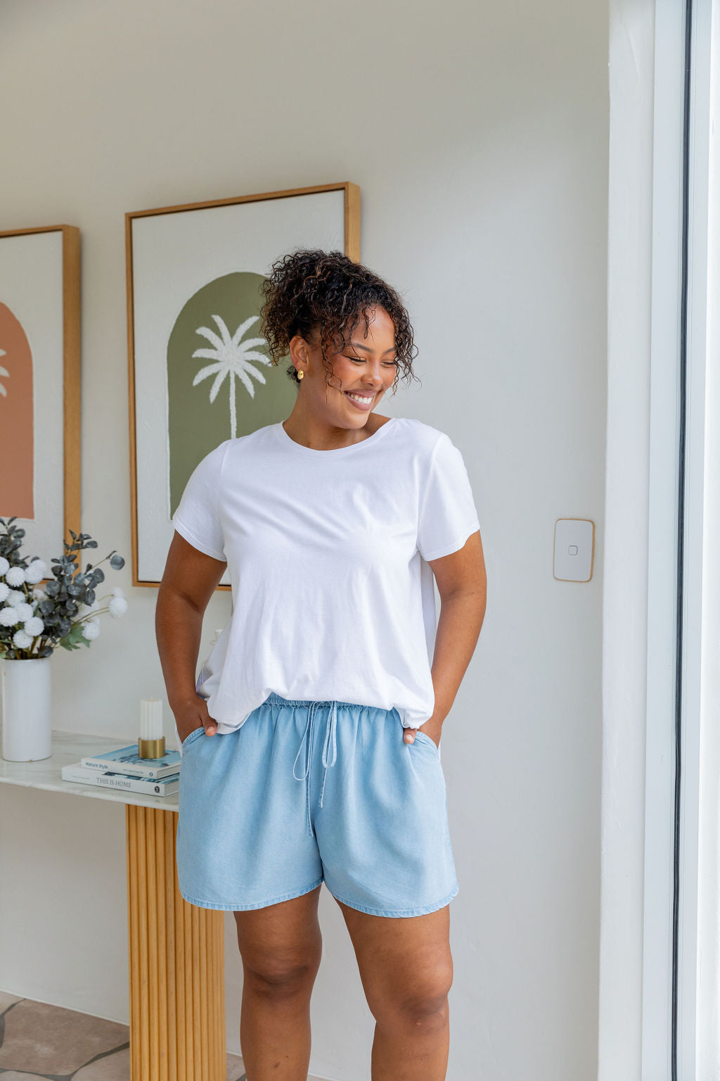 Stace Women's Light Blue Denim Shorts - Casual Summer Outfit for Beach, Travel & Street Style