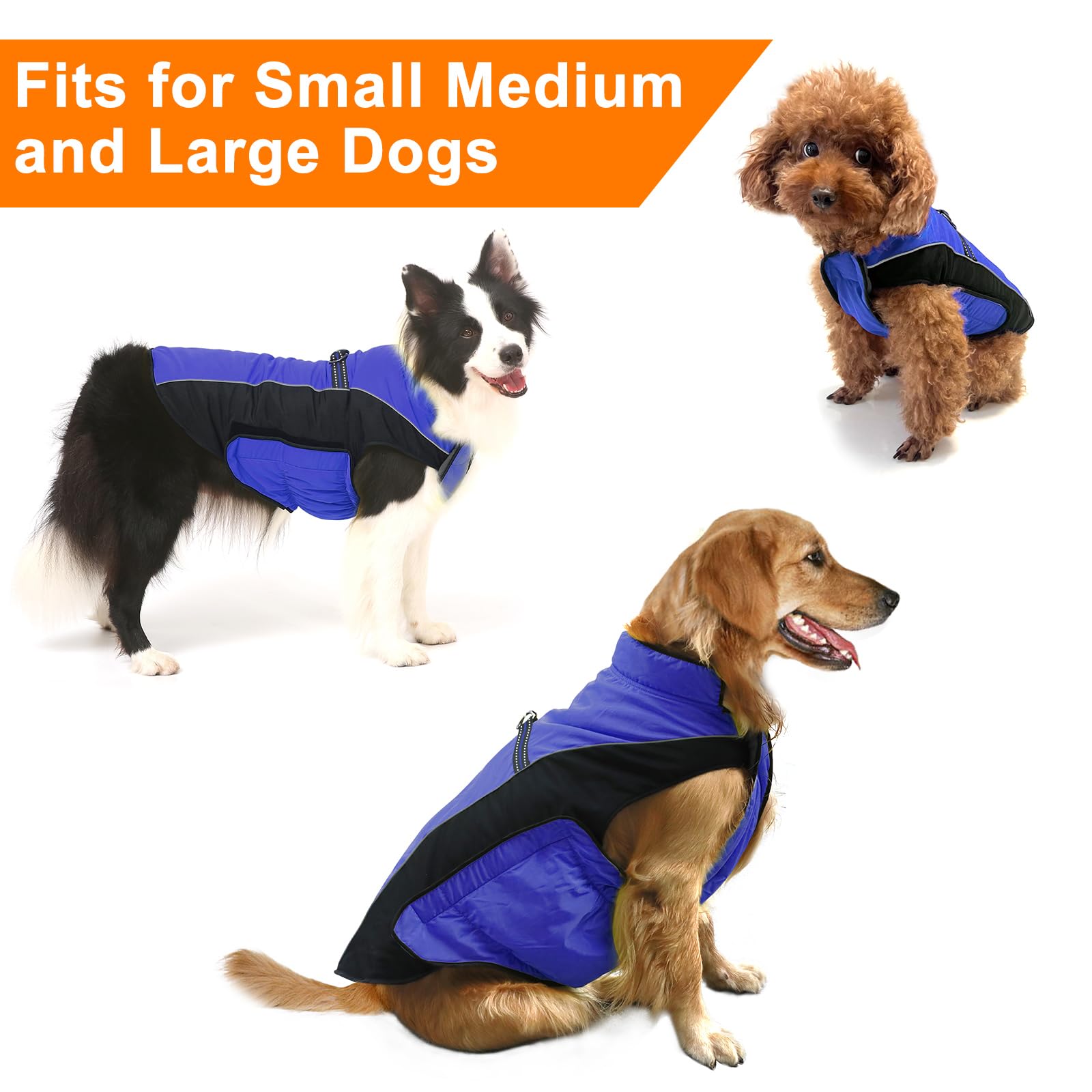 Gimilife Waterproof Dog Winter Coat - Warm Padded Vest & Sweater for Small Medium Large Dogs | Cold Weather Apparel for Outdoor Walks & Pet Adventures