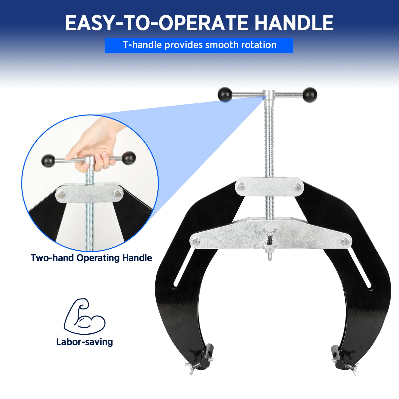 Steel Pipe Clamp 5-12 Inch - High Strength Pipe Alignment Tool with Quick-Acting Screws & Lightweight Design - Perfect for Plumbing, HVAC, and DIY Pipe Fixing