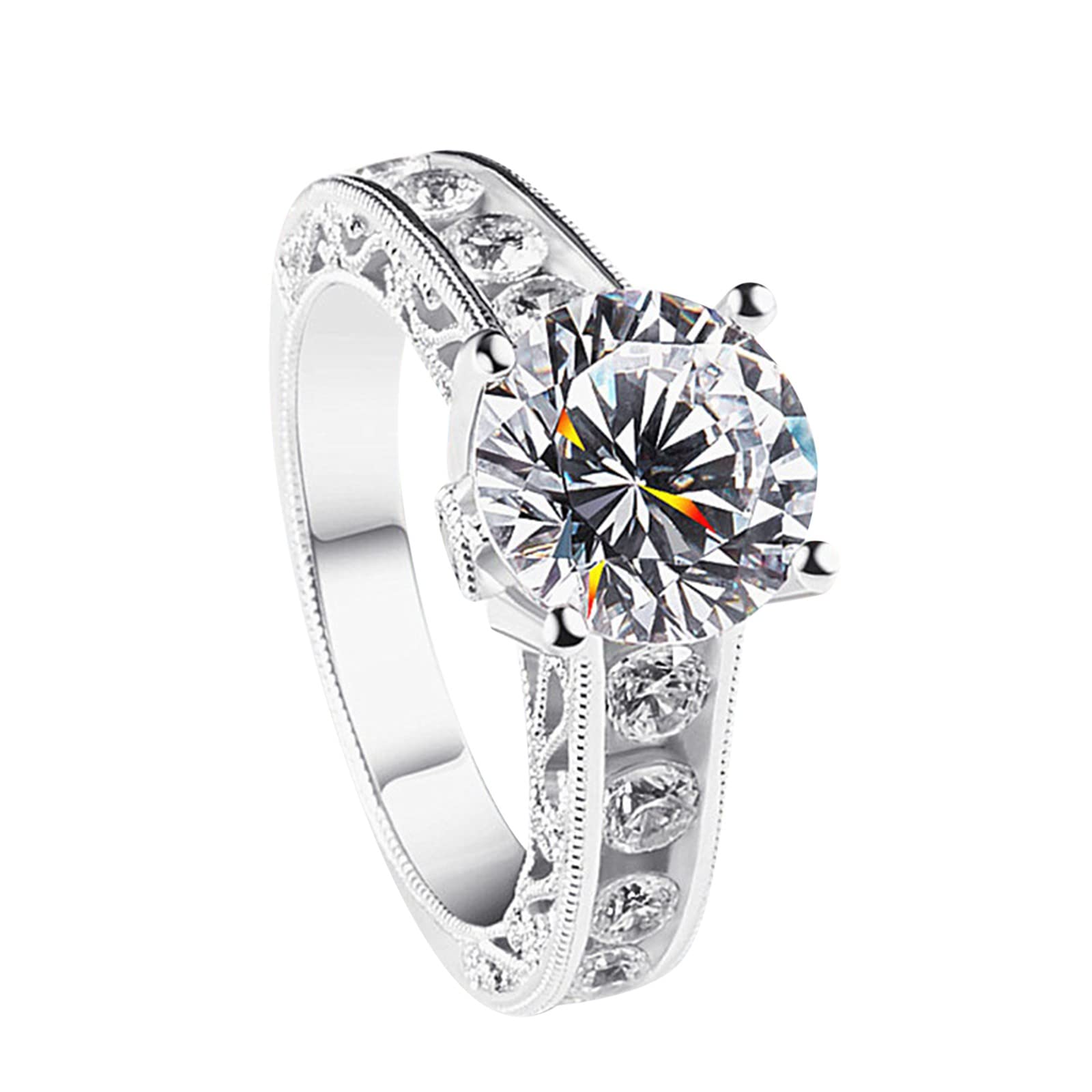Dragon Eye Ring for Women - Hollow Wind Pattern Zircon Crown Ring, Elegant Fashion Jewelry for Girls & Teens | Perfect for Parties, Dating & Daily Wear