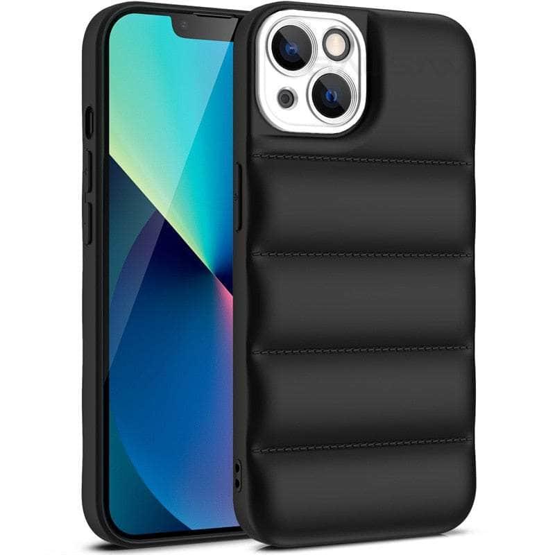 Shockproof iPhone 15 Case with Down Jacket Design - Durable Protection for Everyday Use & Outdoor Activities