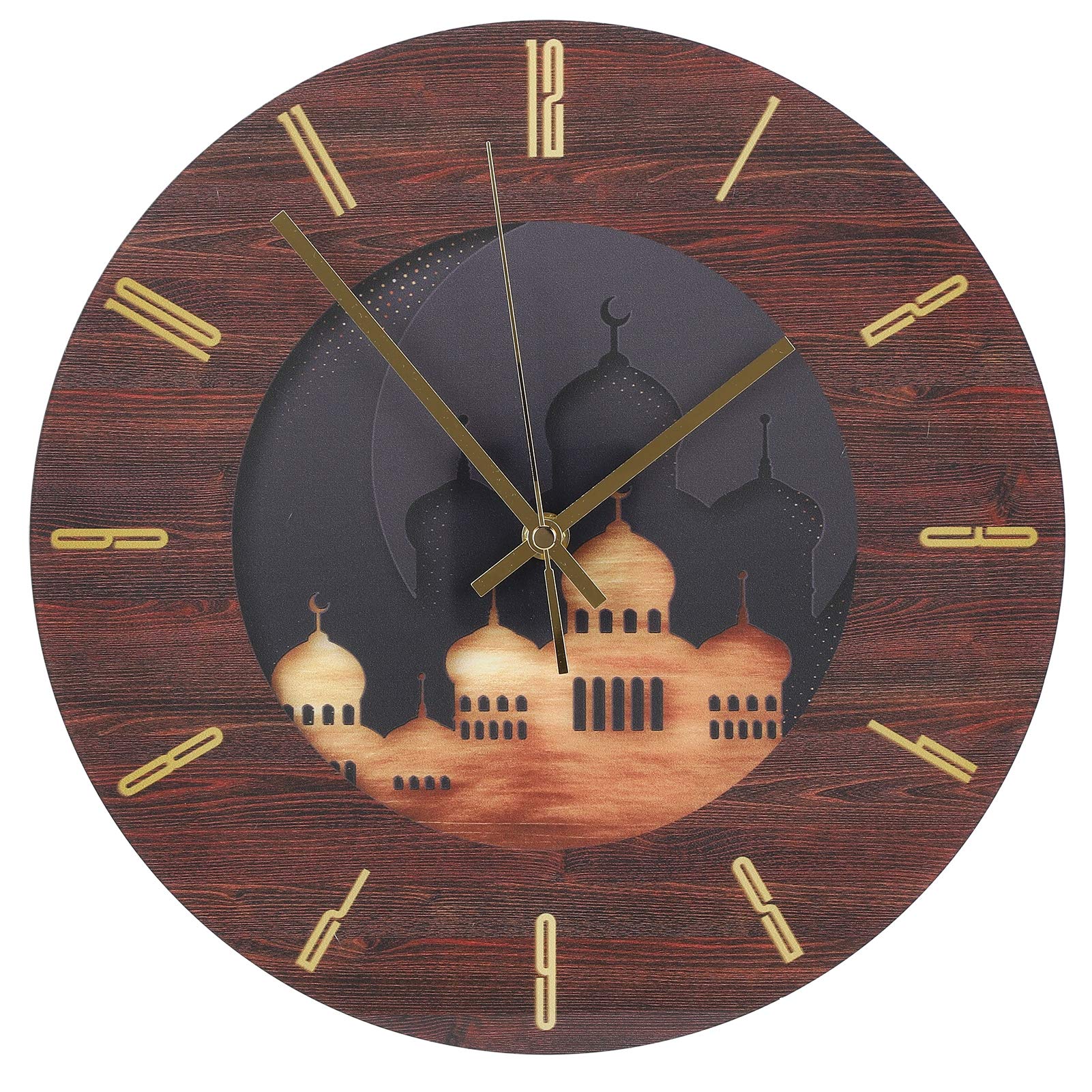 11.8 Inch Silent Round Wall Clock - Islamic Prayer Time Clock for Home, Office & Mosque | Perfect for Muslim Home Decor & Religious Spaces
