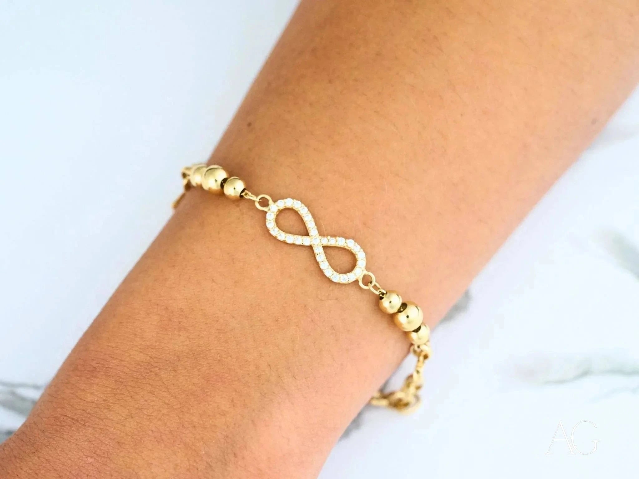 Elegant 18k Gold Bracelet with Sparkling Cubic Zirconia - Perfect for Weddings, Anniversaries & Special Occasions