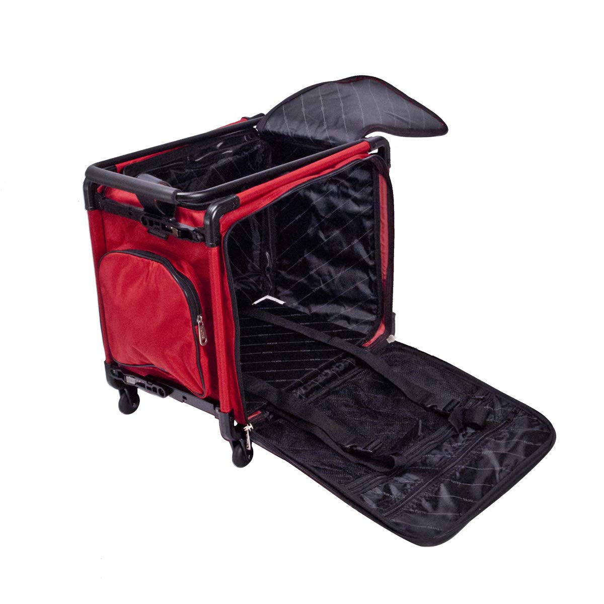 Tutto Serger Tote on Wheels - 20 Inch Rolling Sewing Machine Bag in Cherry Red | Perfect for Quilting, Craft Fairs & Sewing Classes