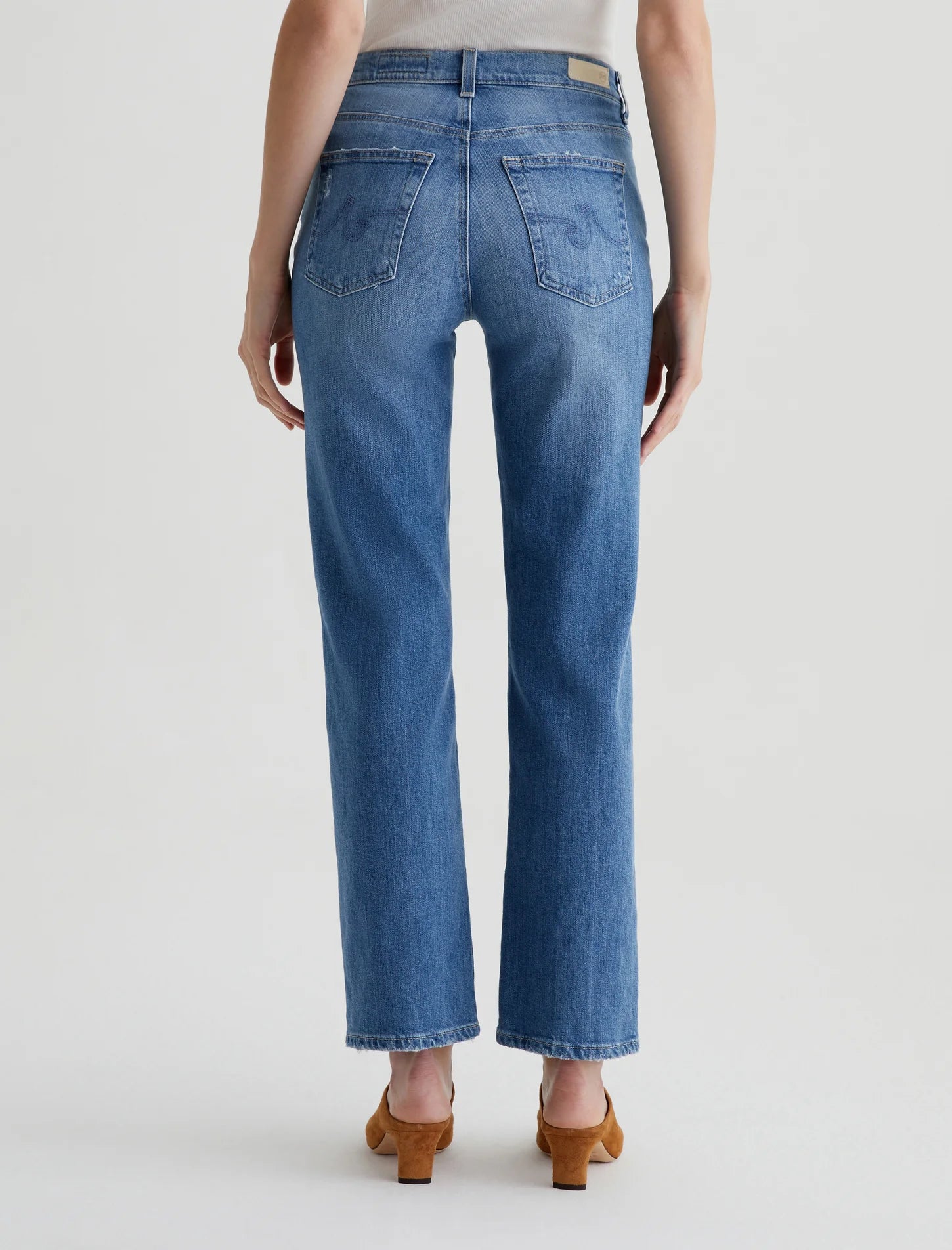 Brinley Women's Mid Rise Straight Leg Jeans - Iris Wash | Comfortable & Stylish for Casual Wear, Office & Everyday Outfits