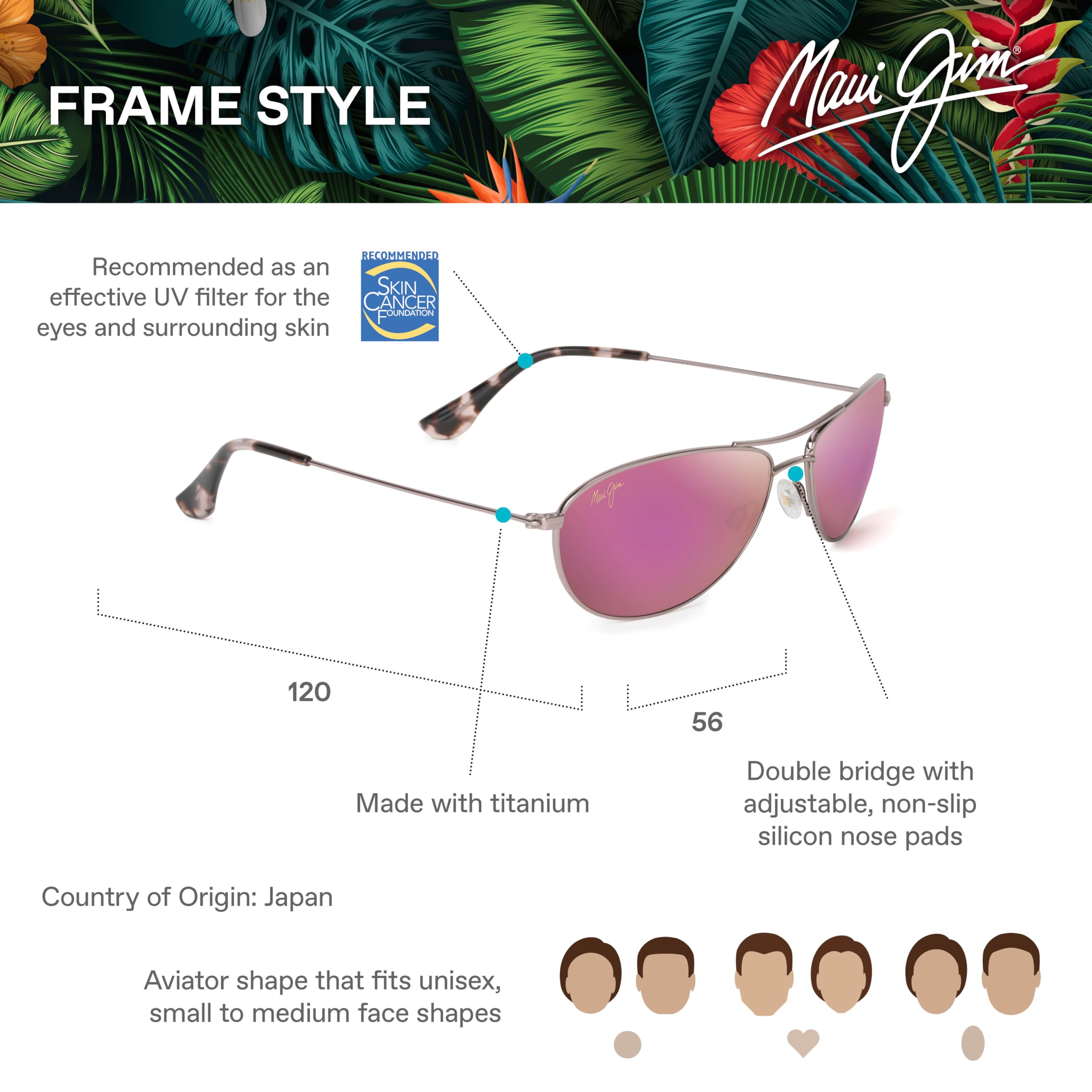 Maui Jim Baby Beach Polarized Sunglasses for Men & Women - UV Protection, Lightweight & Stylish - Perfect for Beach, Driving & Outdoor Activities