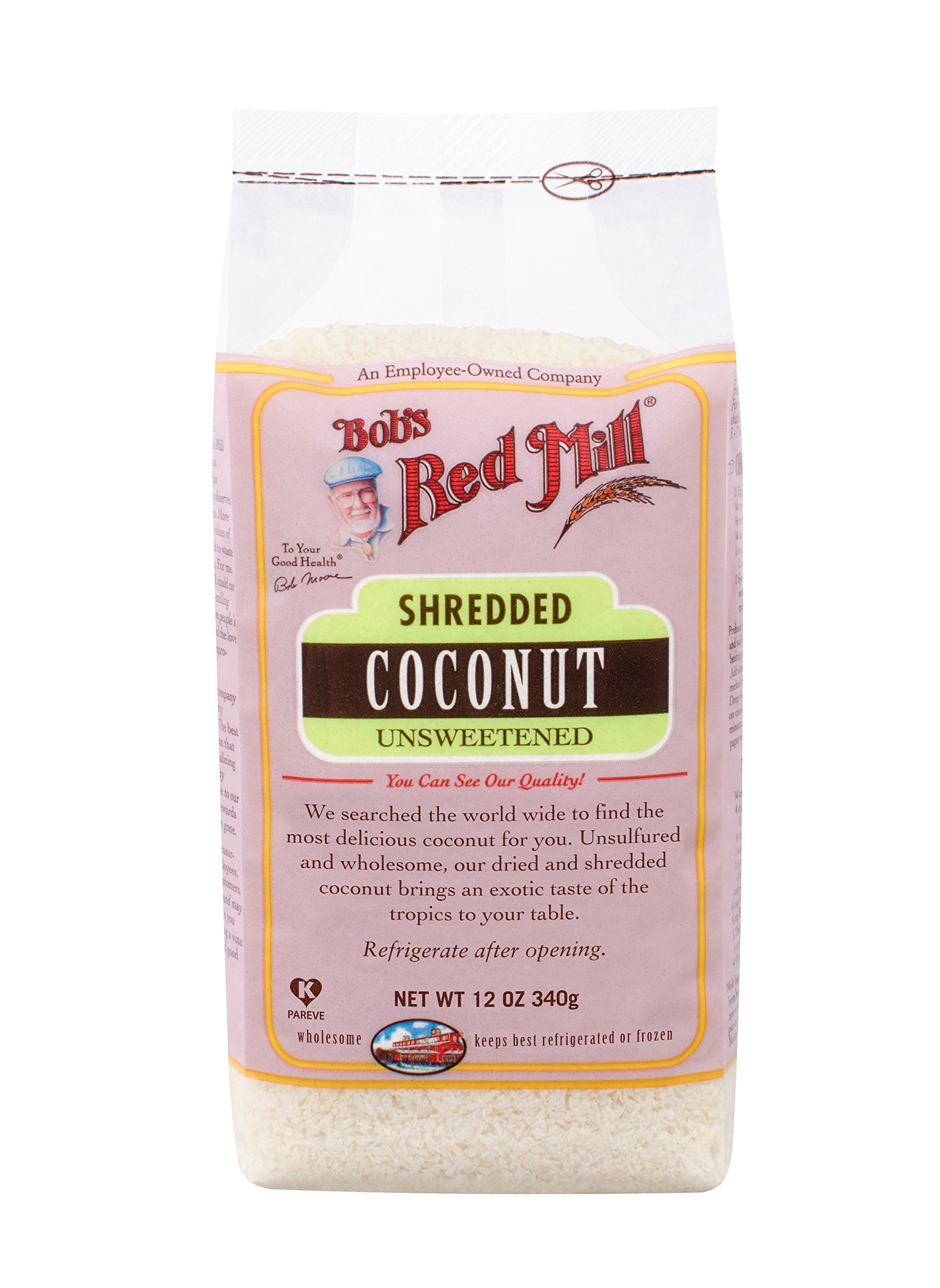 Organic Unsweetened Shredded Coconut by Bob's Red Mill - 12 Ounce (Pack of 4) | Gluten-Free, Vegan, Non-GMO | Perfect for Baking, Smoothies & Healthy Snacks