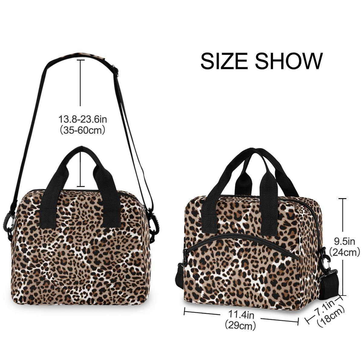 Insulated Lunch Bag Leopard/Jaguar Print - Reusable Leakproof Cooler Tote for Men & Women - Perfect for Work, School, Picnics & Outdoor Activities