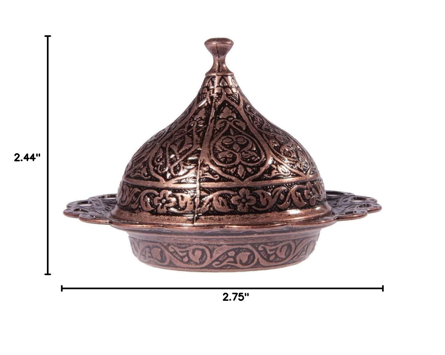 Premium 6-Piece Turkish Coffee Cup Set with Saucers & Lids - Ottoman Tulip Design (Copper/Lale/Multi-Color) - Perfect for Home Brewing, Gift Giving & Traditional Coffee Ceremonies