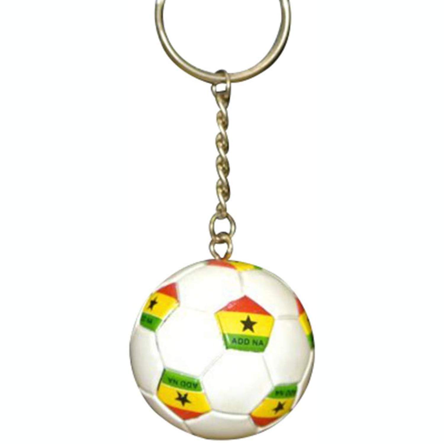 Ghana Football Soccer Keychains - Durable Futbol Ball KeyRings for Fans, Gifts, and Sports Enthusiasts