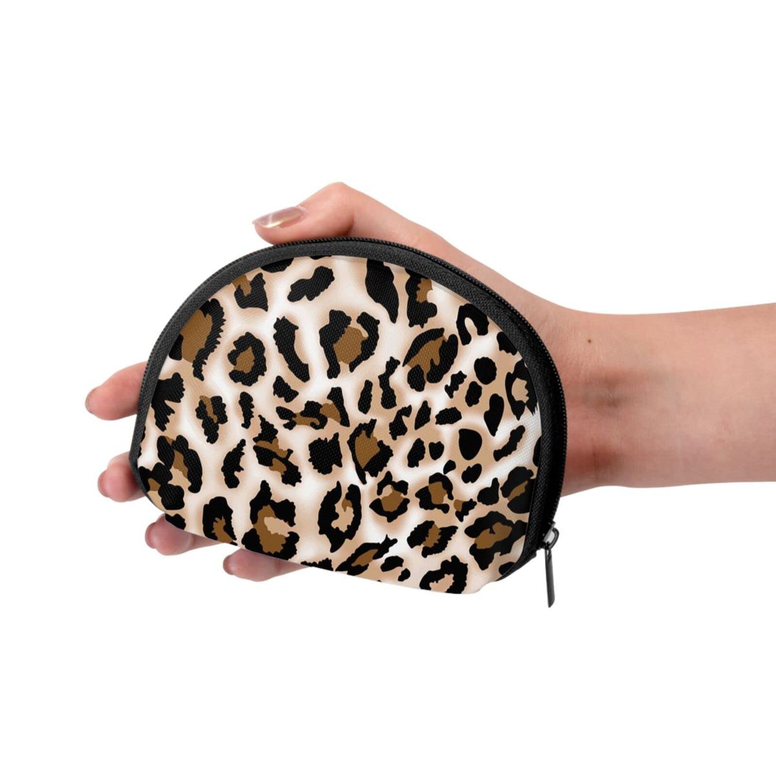 Women's Leopard Print Coin Purse Wallet - Small Zipper Cash Change Bag for Money, Keys, Cards | Cute Cosmetic Bag & Phone Case | Perfect for Everyday Use, Travel, and Gifts