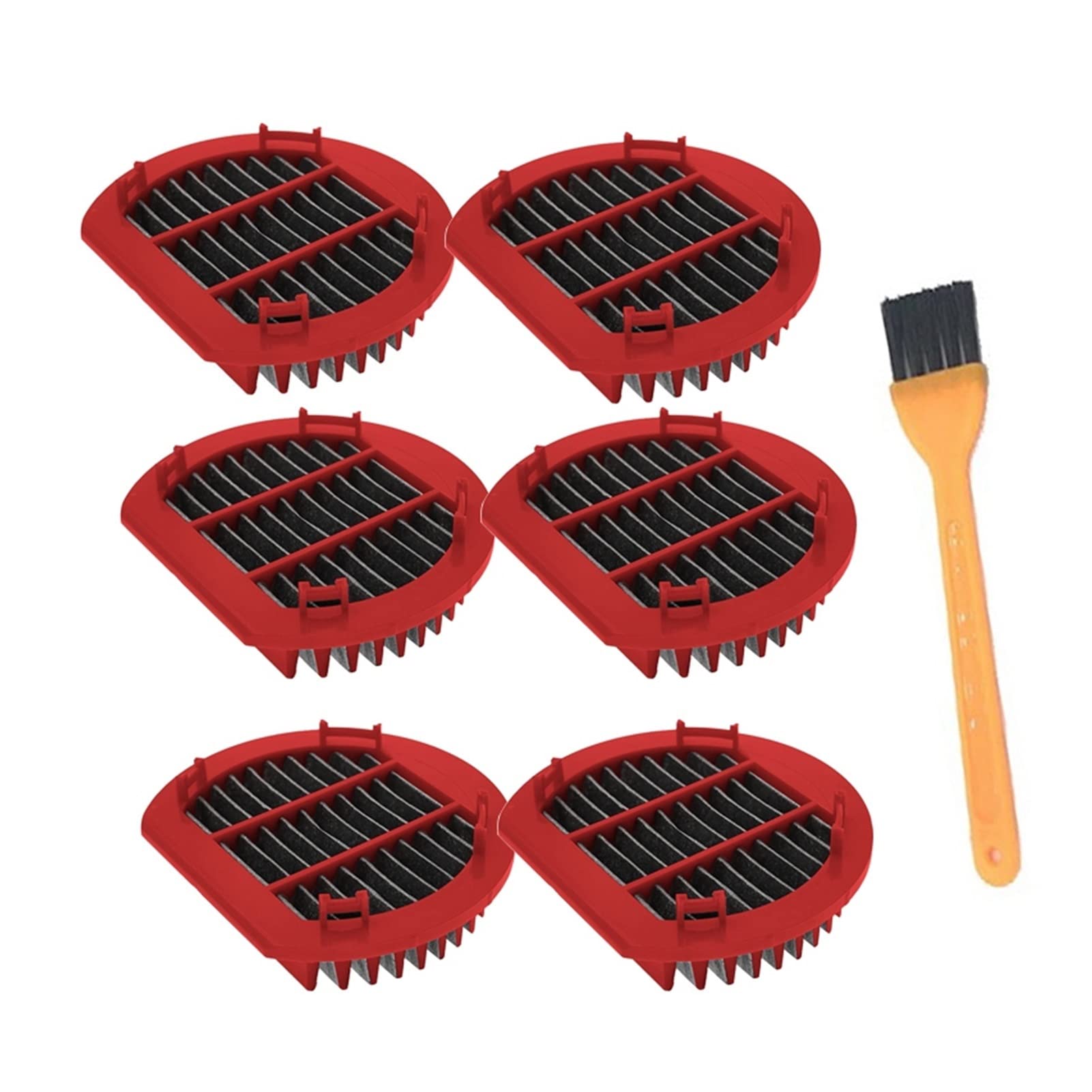BOSSQI 6Pcs Vacuum Cleaner Handle & HEPA Filter Replacement Kit - Compatible with Deerma VC25 VC26 Handheld Vacuum Cleaner Accessories (Red) | Perfect for Home Cleaning, Car Detailing & Pet Hair Removal