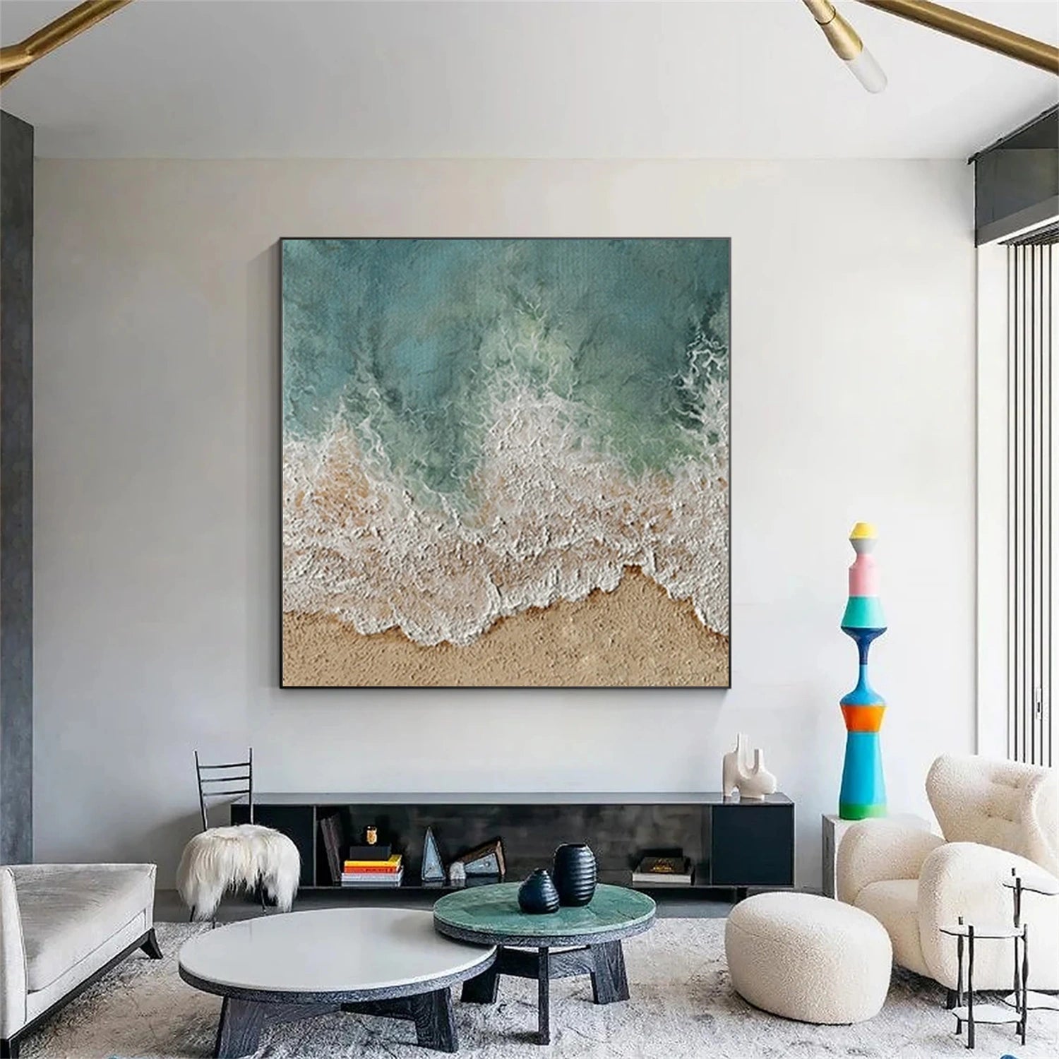 Ocean and Sky Painting #OS 247 - Stunning Coastal Wall Art for Beach House Decor & Living Room Aesthetic
