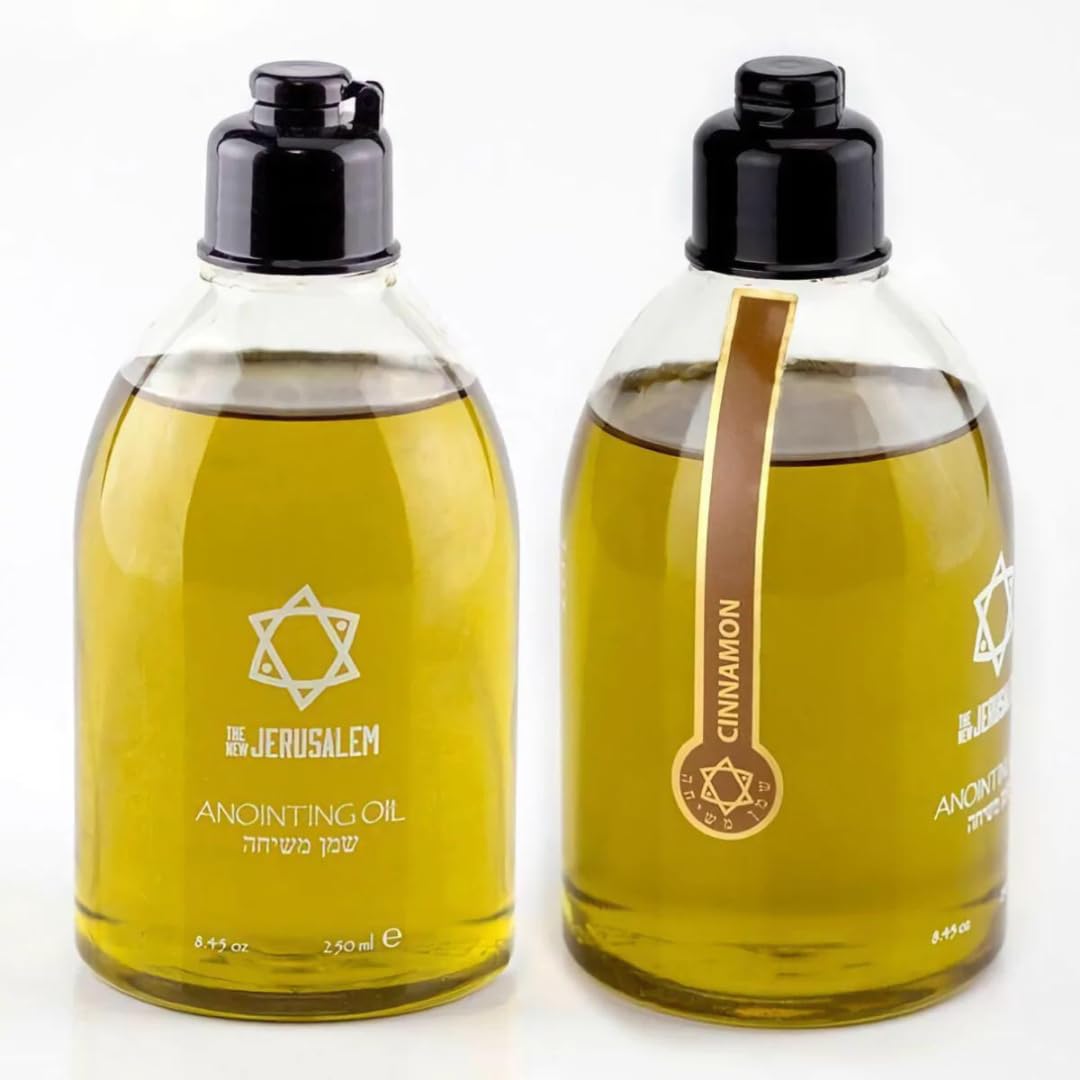 **Pure Cinnamon Anointing Oil from Israel - Holy Spiritual Oil Bottle from Jerusalem, Handmade with Natural Ingredients, Blessed for Wedding Ceremony & Religious Use, 8.45 Fl Oz - Perfect for Prayer, Anointing & Spiritual Healing**