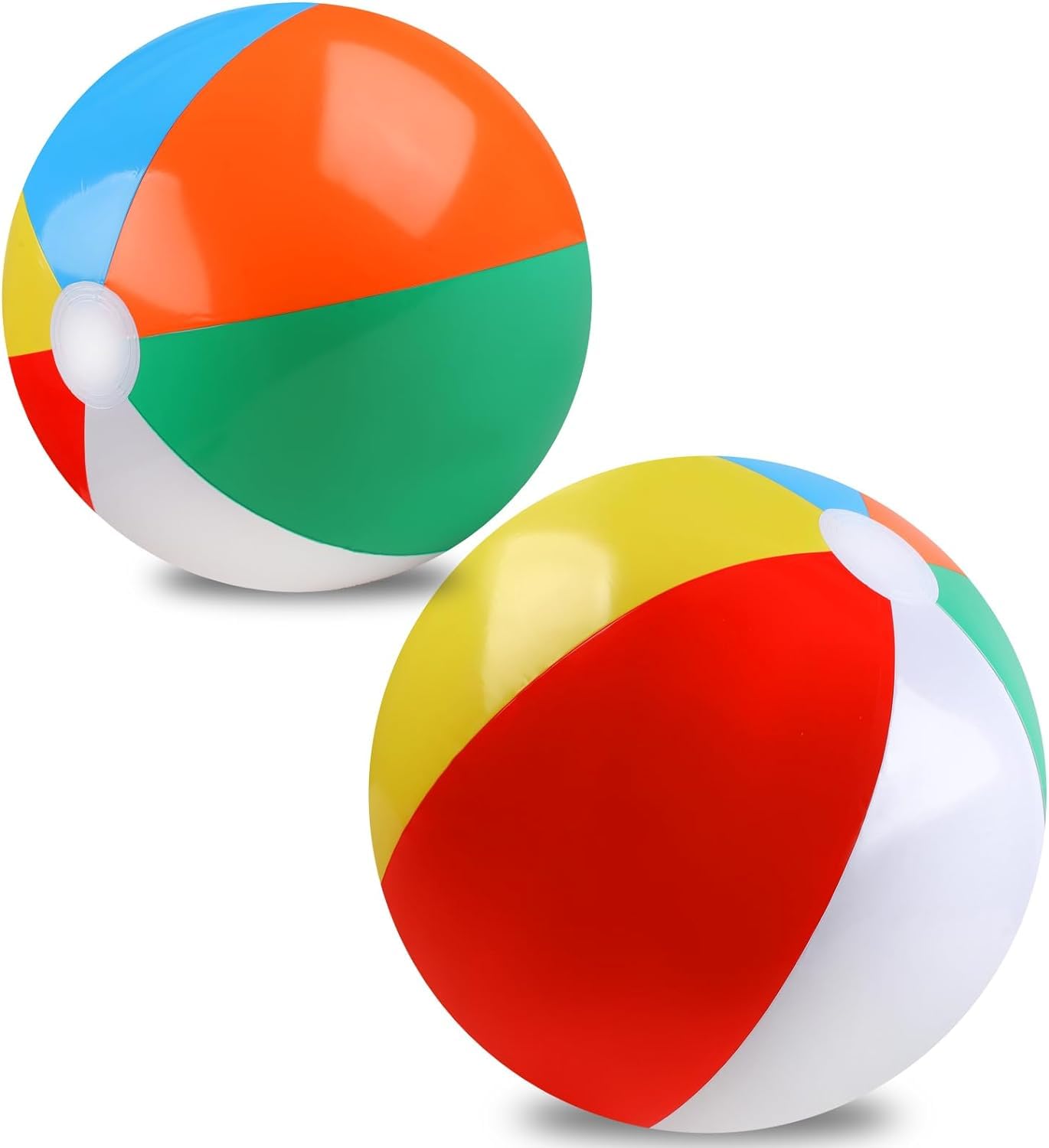 2 Pack 20 Inch Rainbow Beach Balls - Inflatable Pool Toys for Swimming, Summer Parties & Water Games | Perfect for Beach Outings, Pool Parties & Backyard Fun